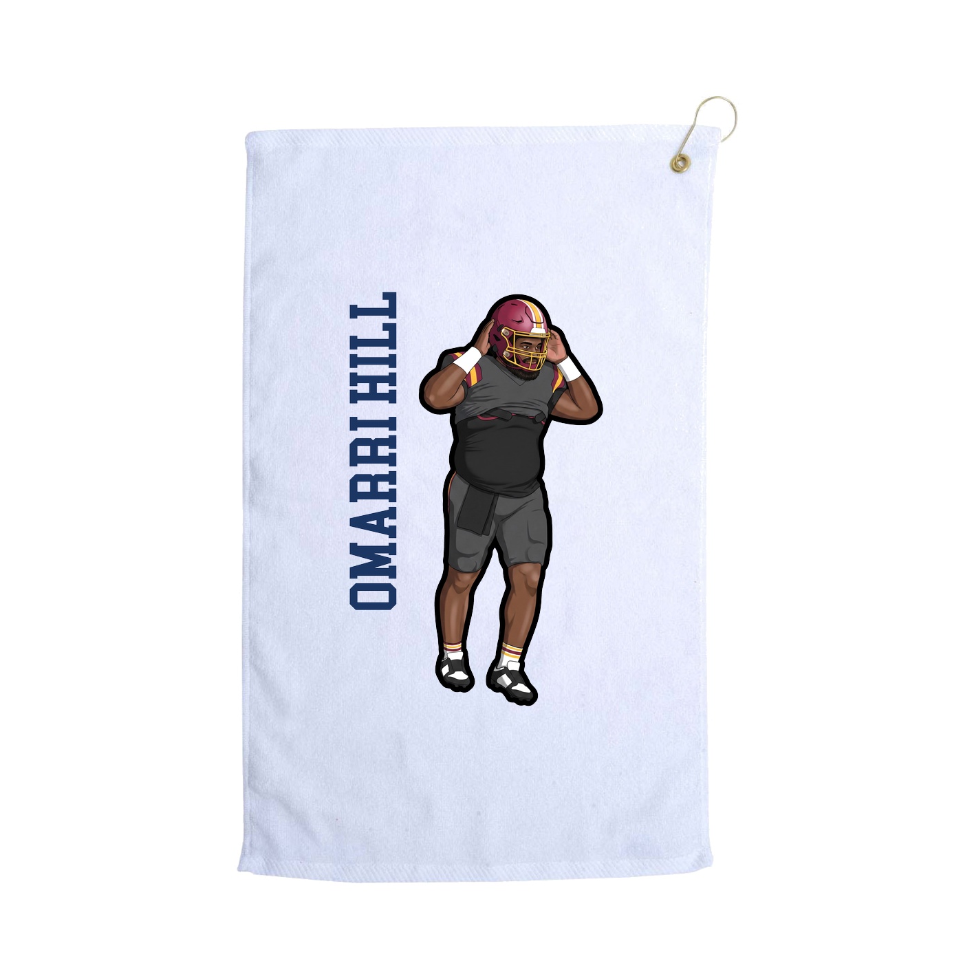Golf Towel — Name Vertical in White