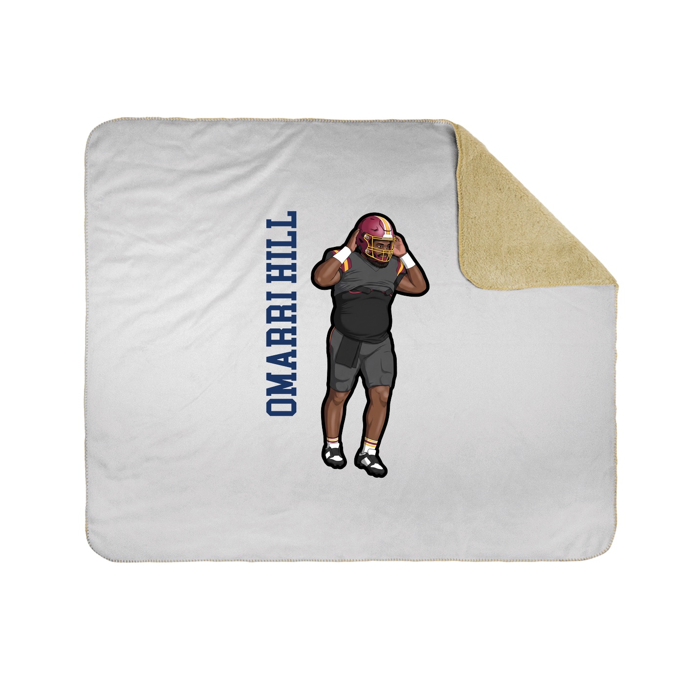 Throw Blanket — Name Vertical in White