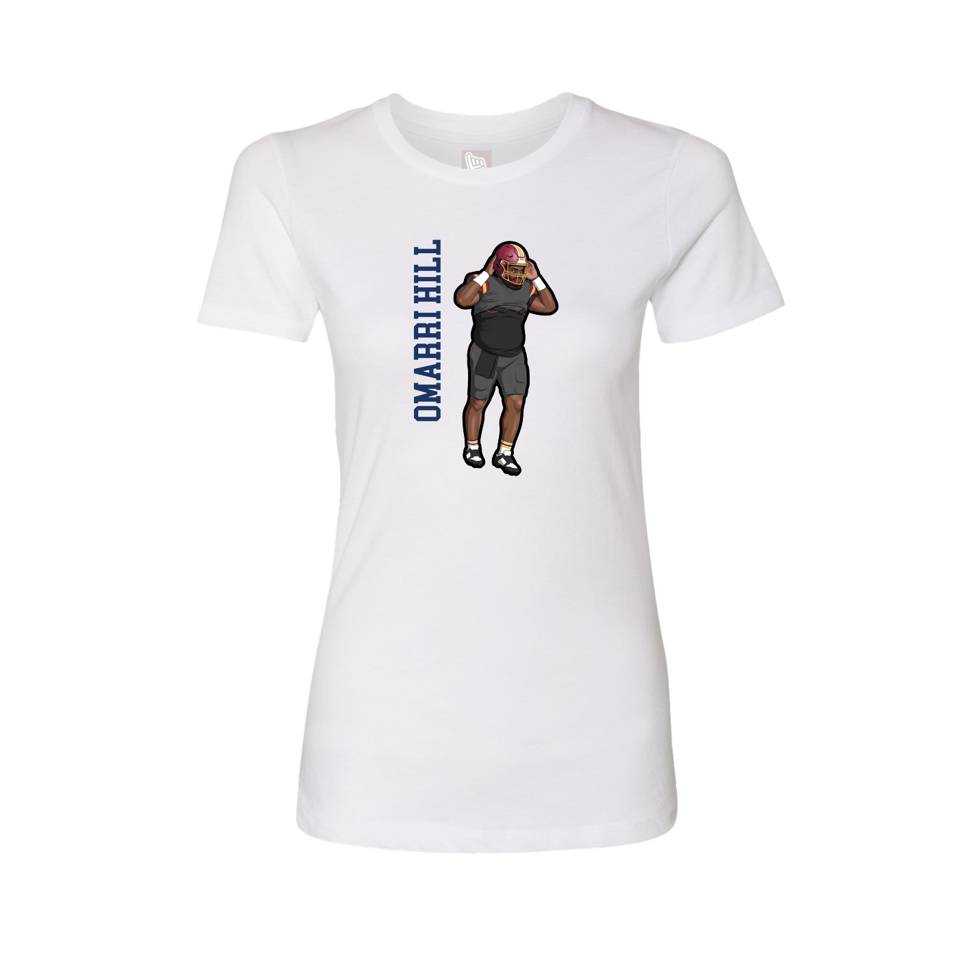 Womens Tee — Name Vertical in White