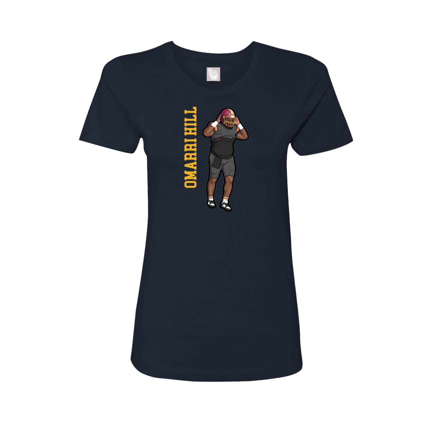 Fitted Women's Tee — Name Vertical in Navy