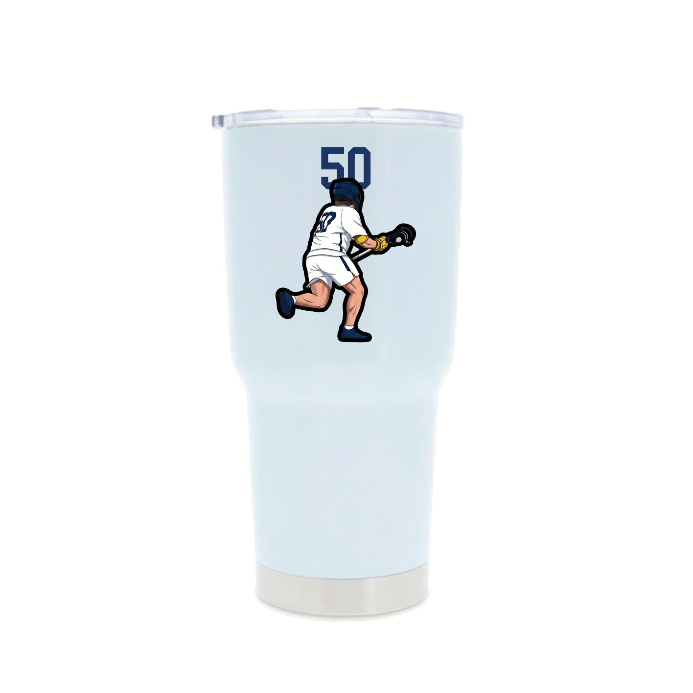 30oz Stainless Steel Tumbler — Number Top in White