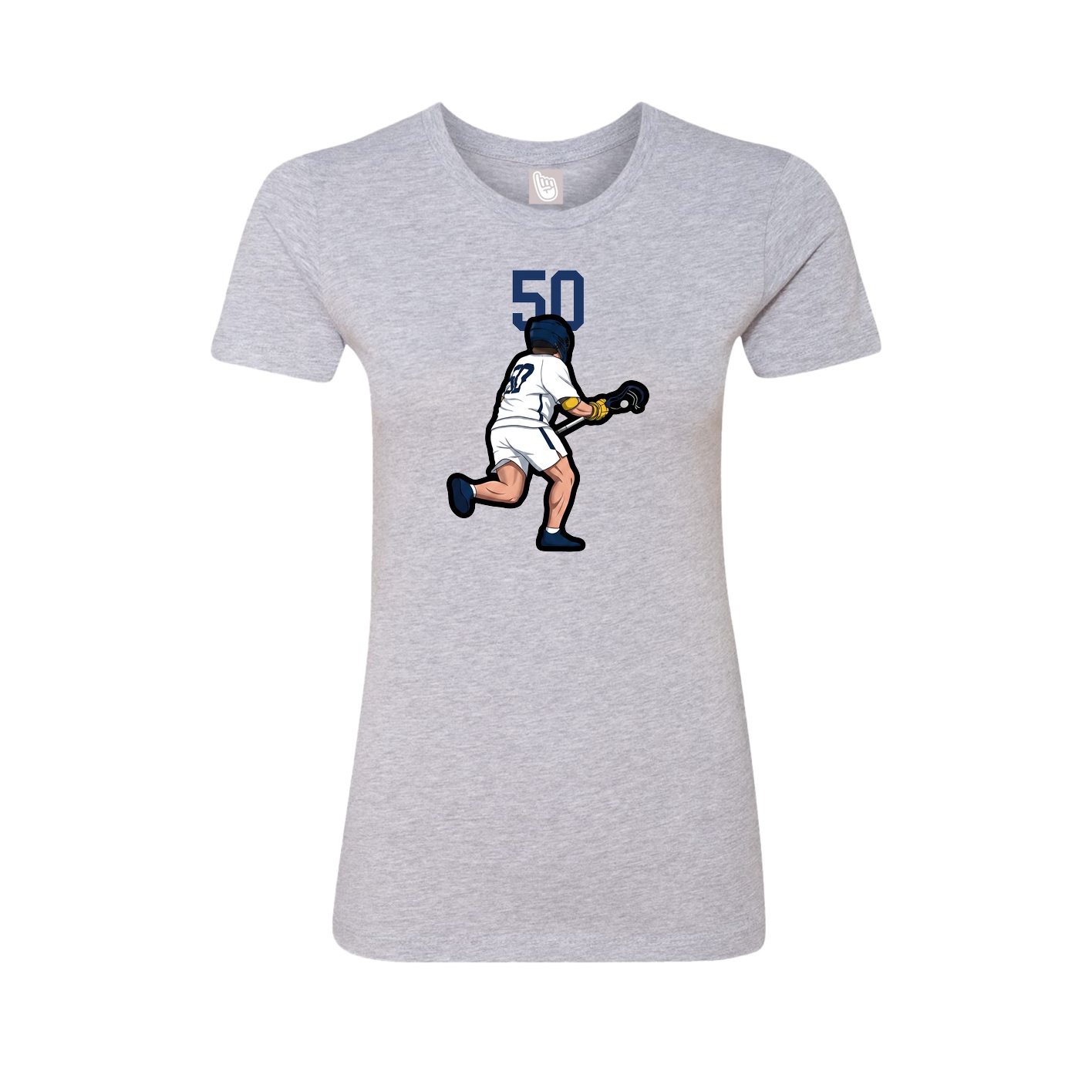 Fitted Women's Tee — Number Top in Grey