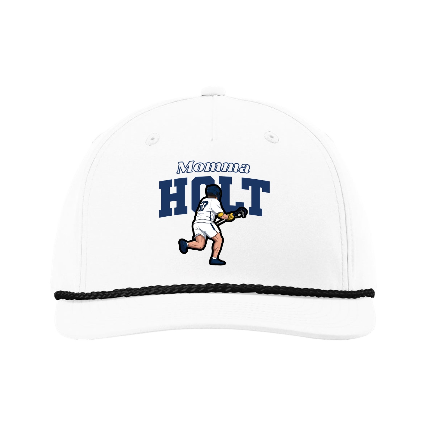 Five-Panel Classic Rope Cap — Mothers Day Block in White