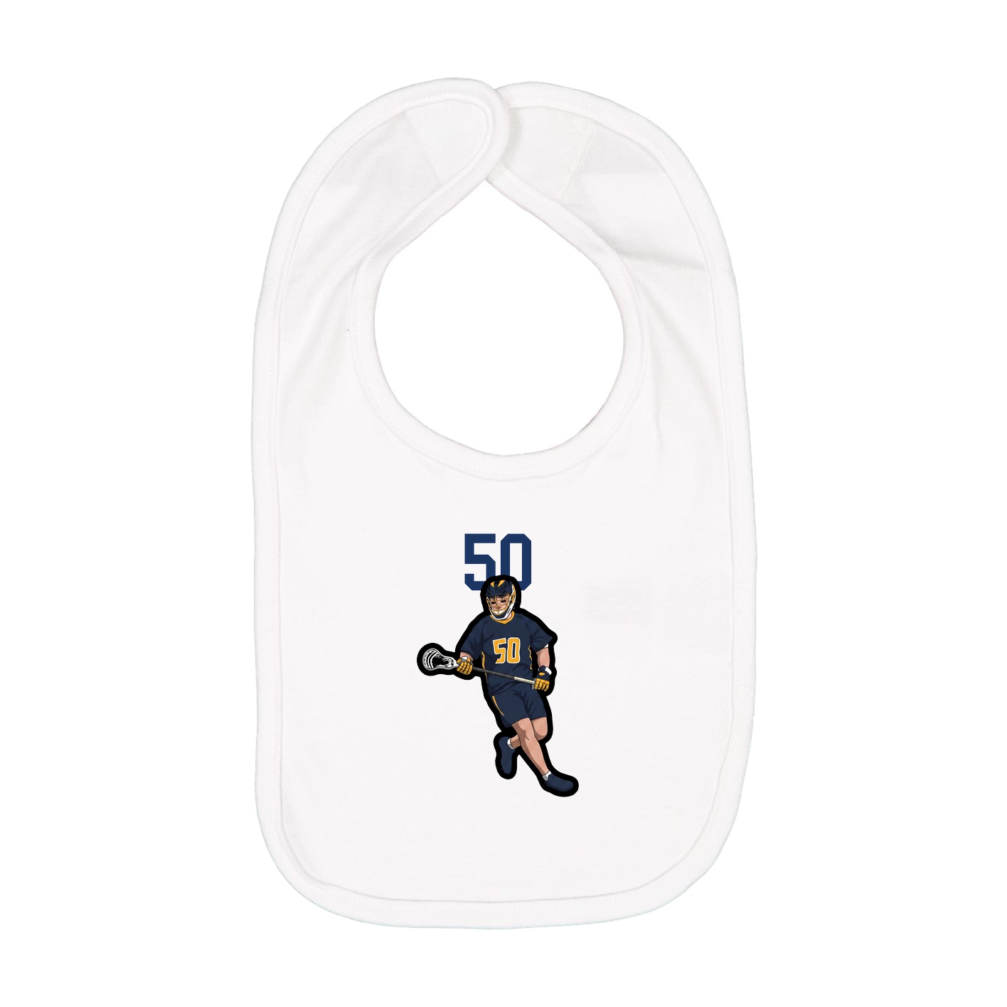 Infant Bib — Number Top in White