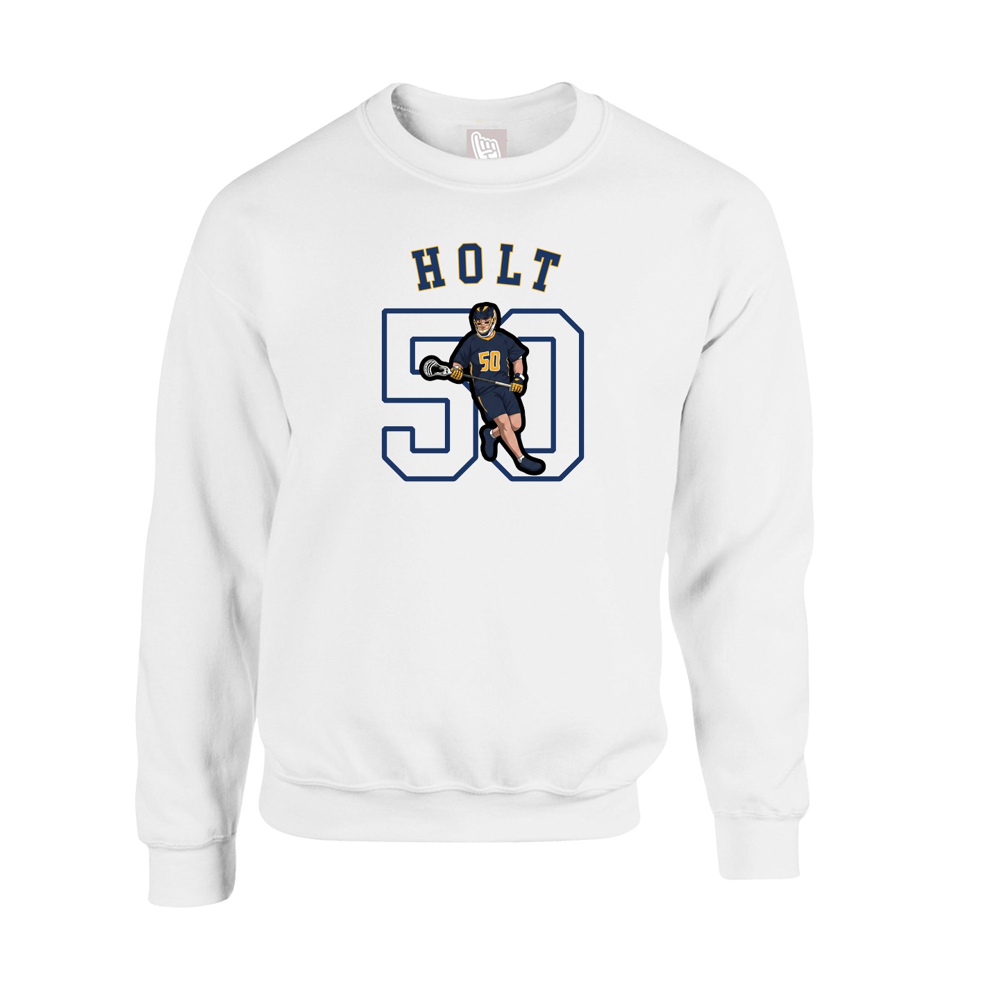 Fleece Crew — Shirsey Arch in White