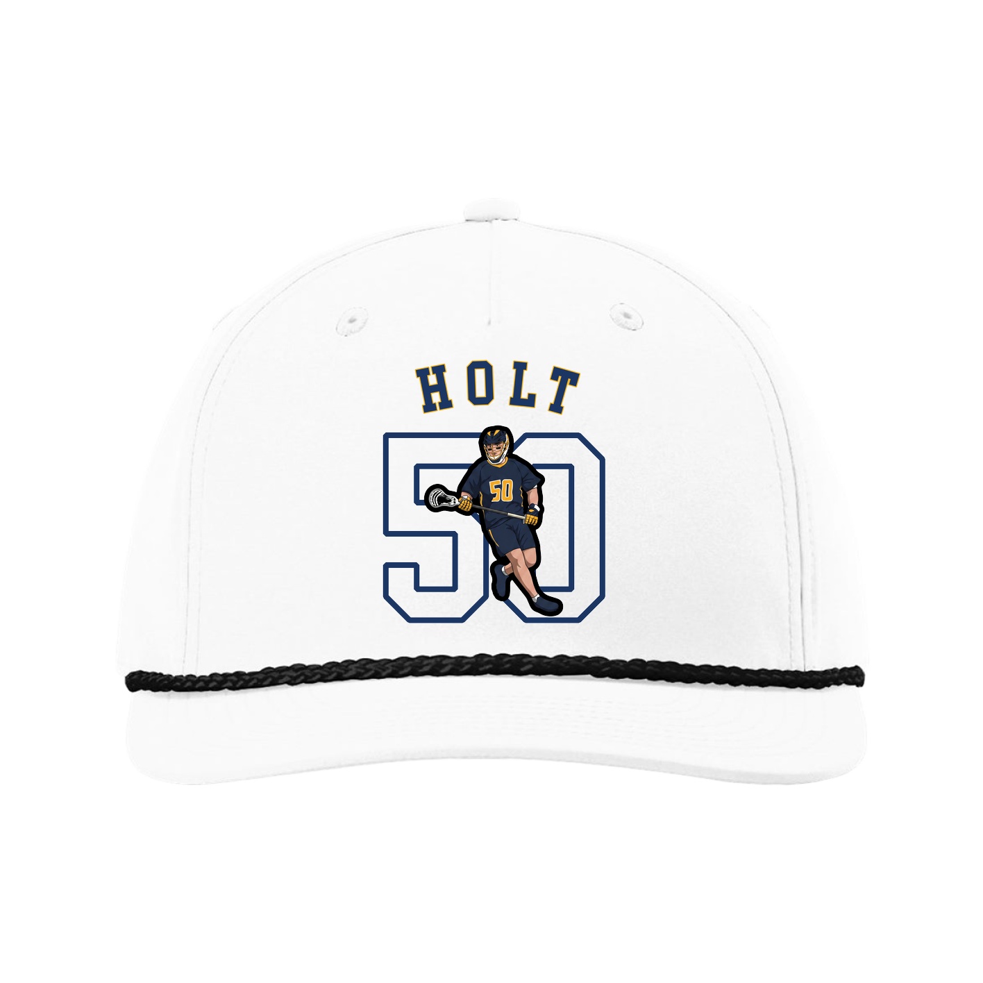 Five-Panel Classic Rope Cap — Shirsey Arch in White