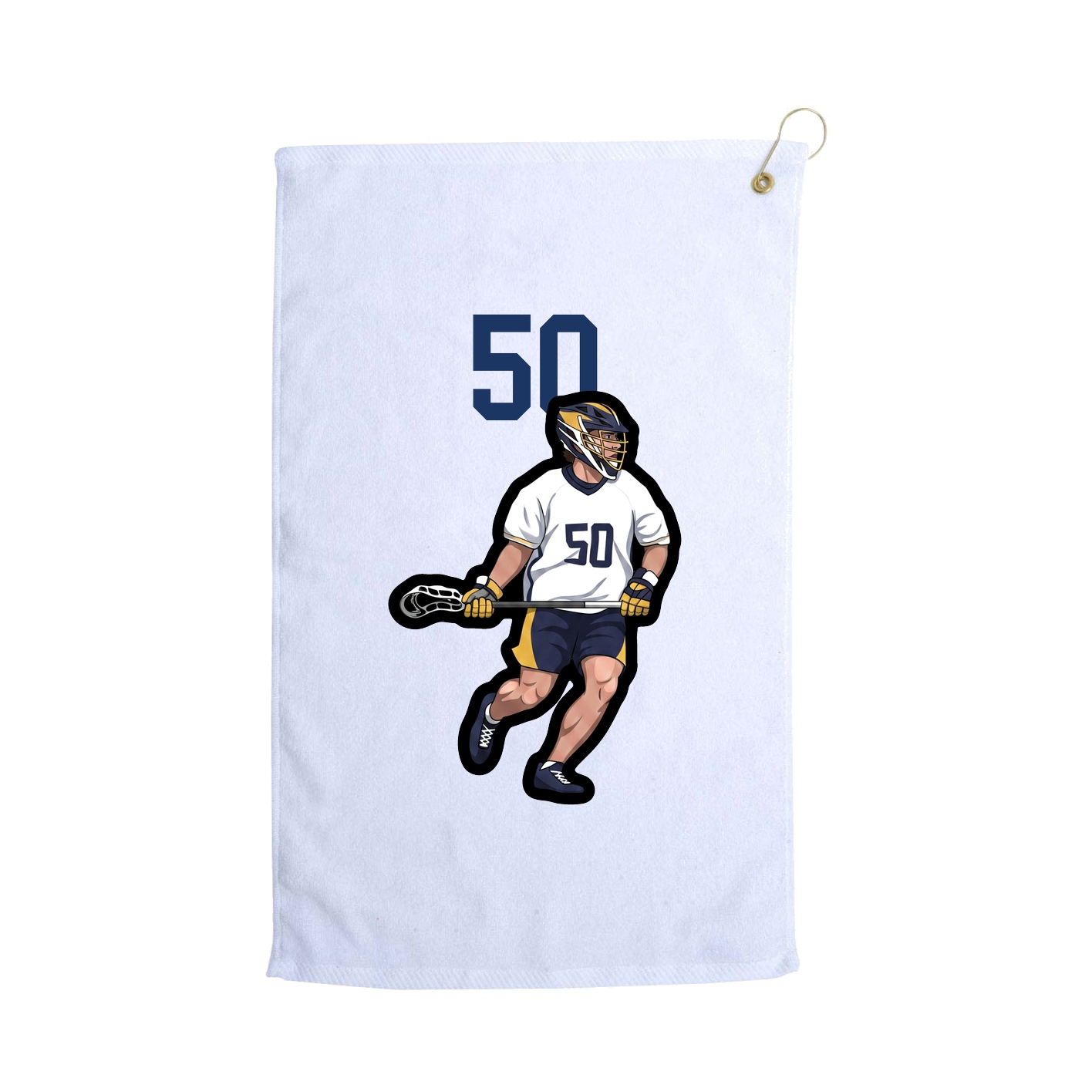 Golf Towel — Number Top in White