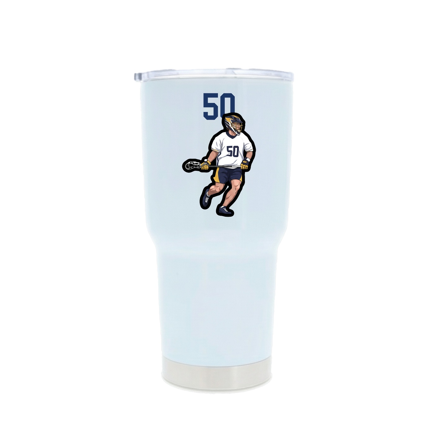 30oz Stainless Steel Tumbler — Number Top in White