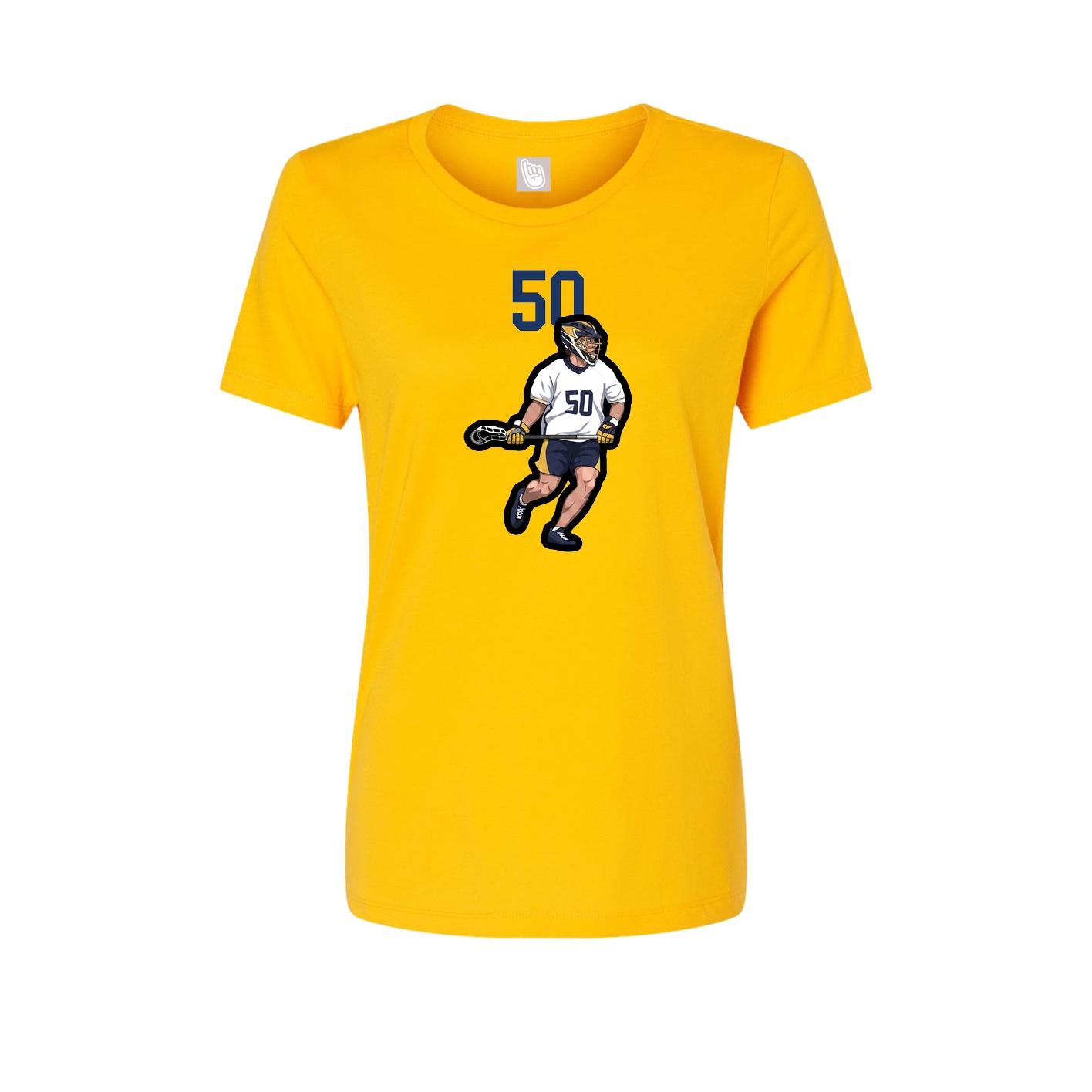 Fitted Women's Tee — Number Top in Gold
