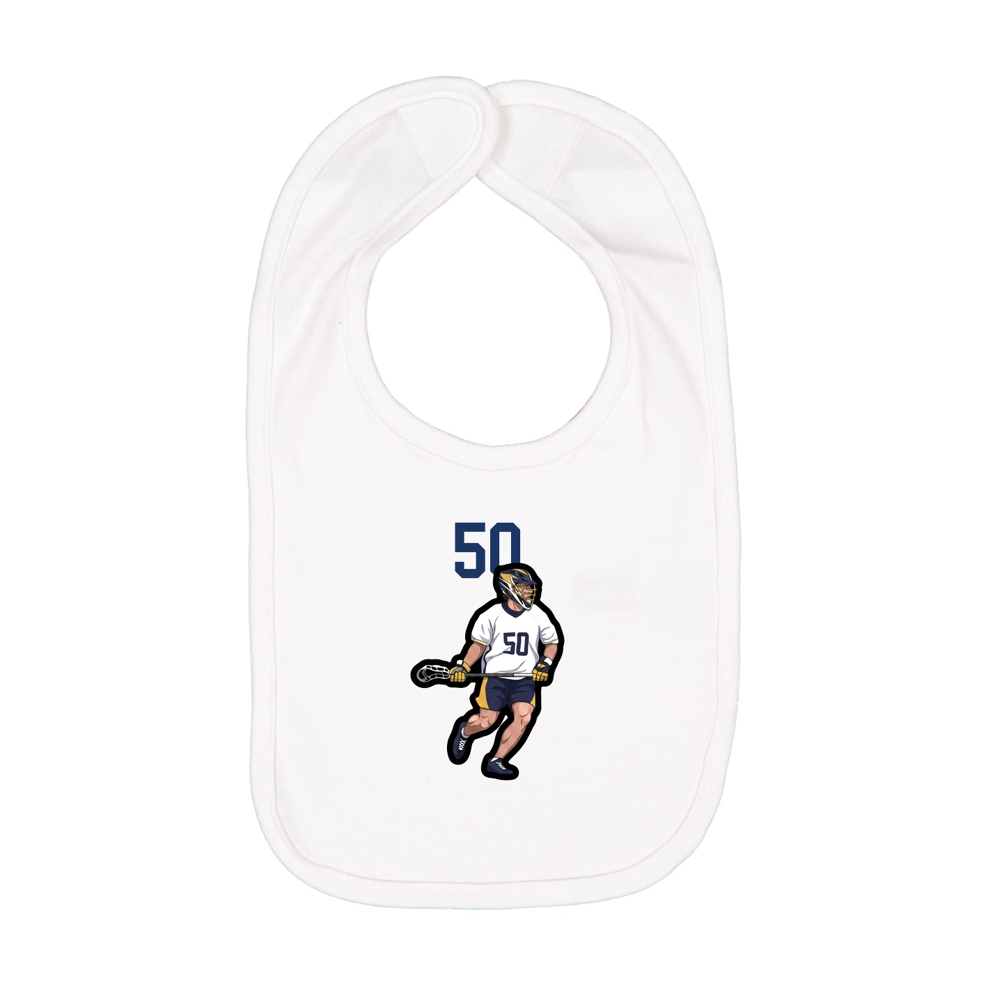 Infant Bib — Number Top in White