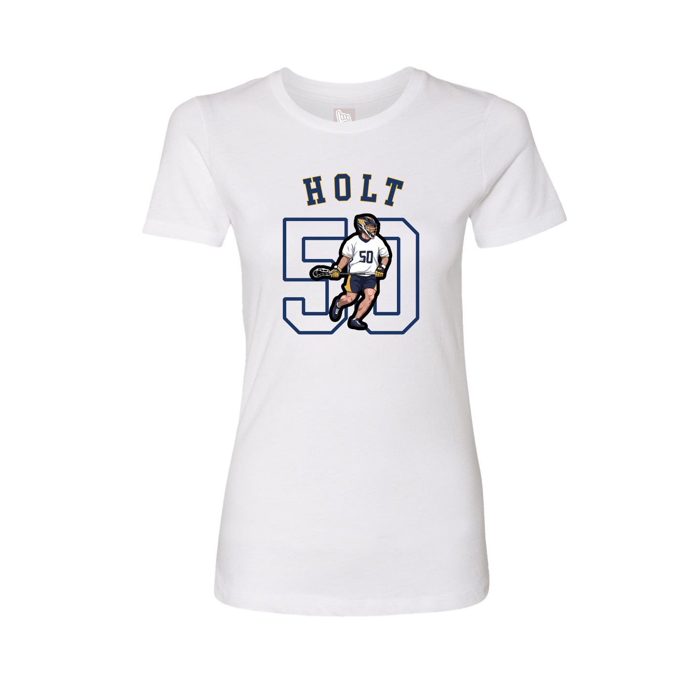 Fitted Women's Tee — Shirsey Arch in White
