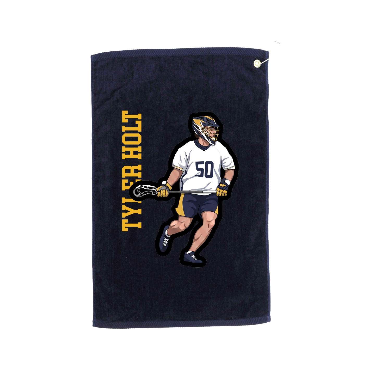 Golf Towel — Name Vertical in Navy