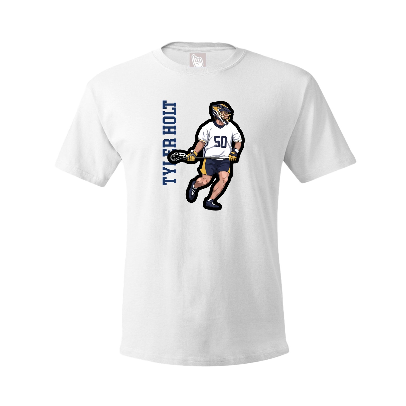 Tee — Name Vertical in White