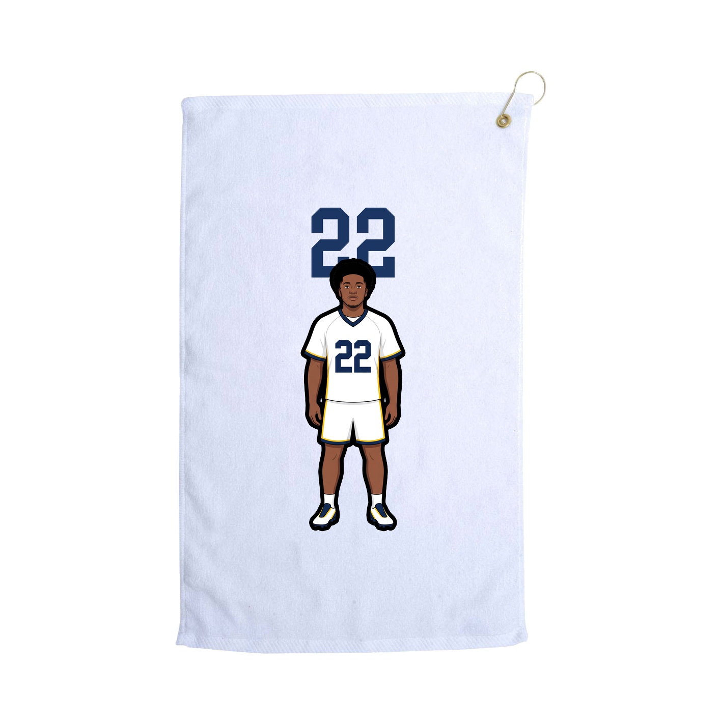 Golf Towel — Number Top in White