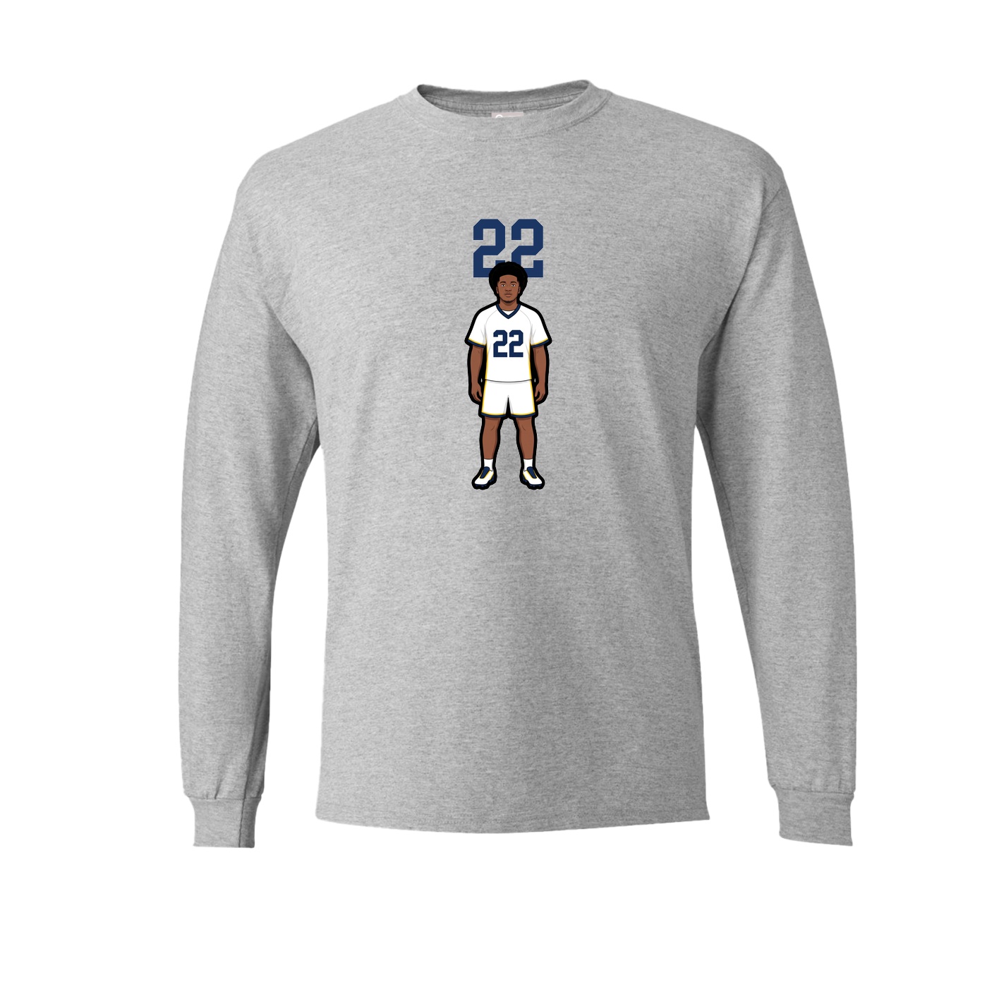 Long Sleeve Tee — Number Top in Grey