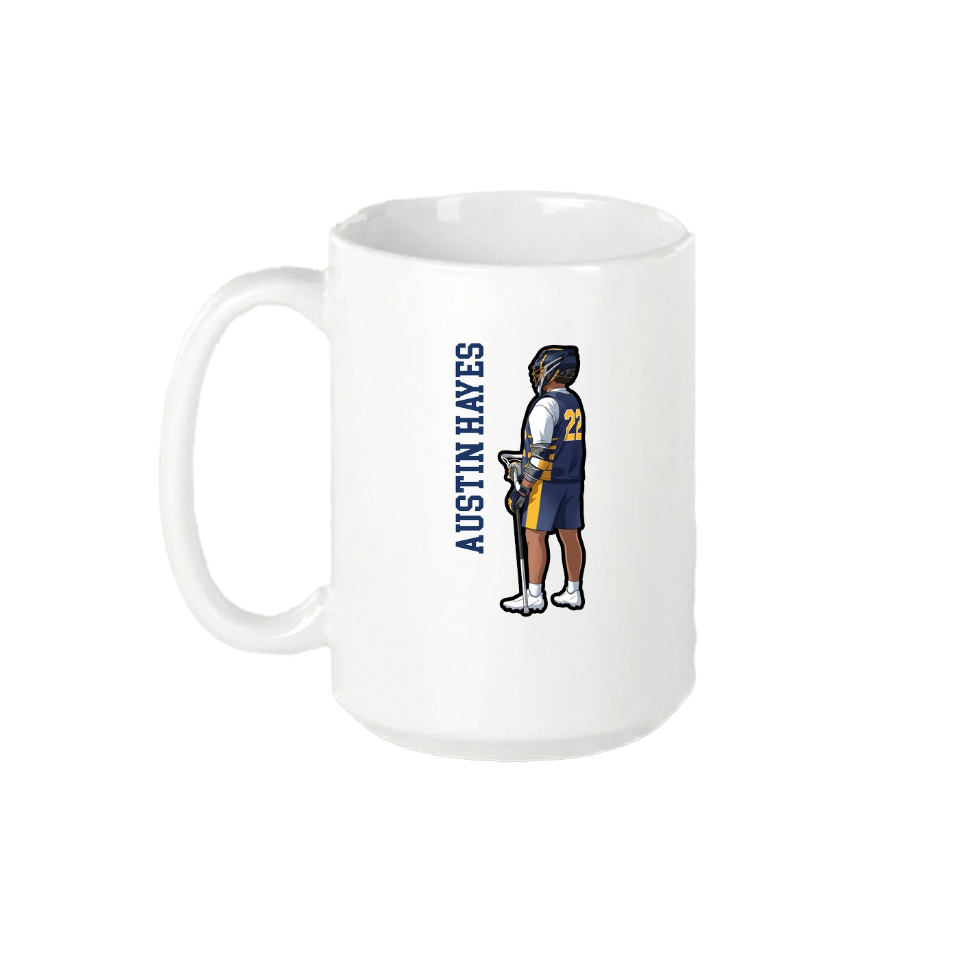 15oz Coffee Mug — Name Vertical in White