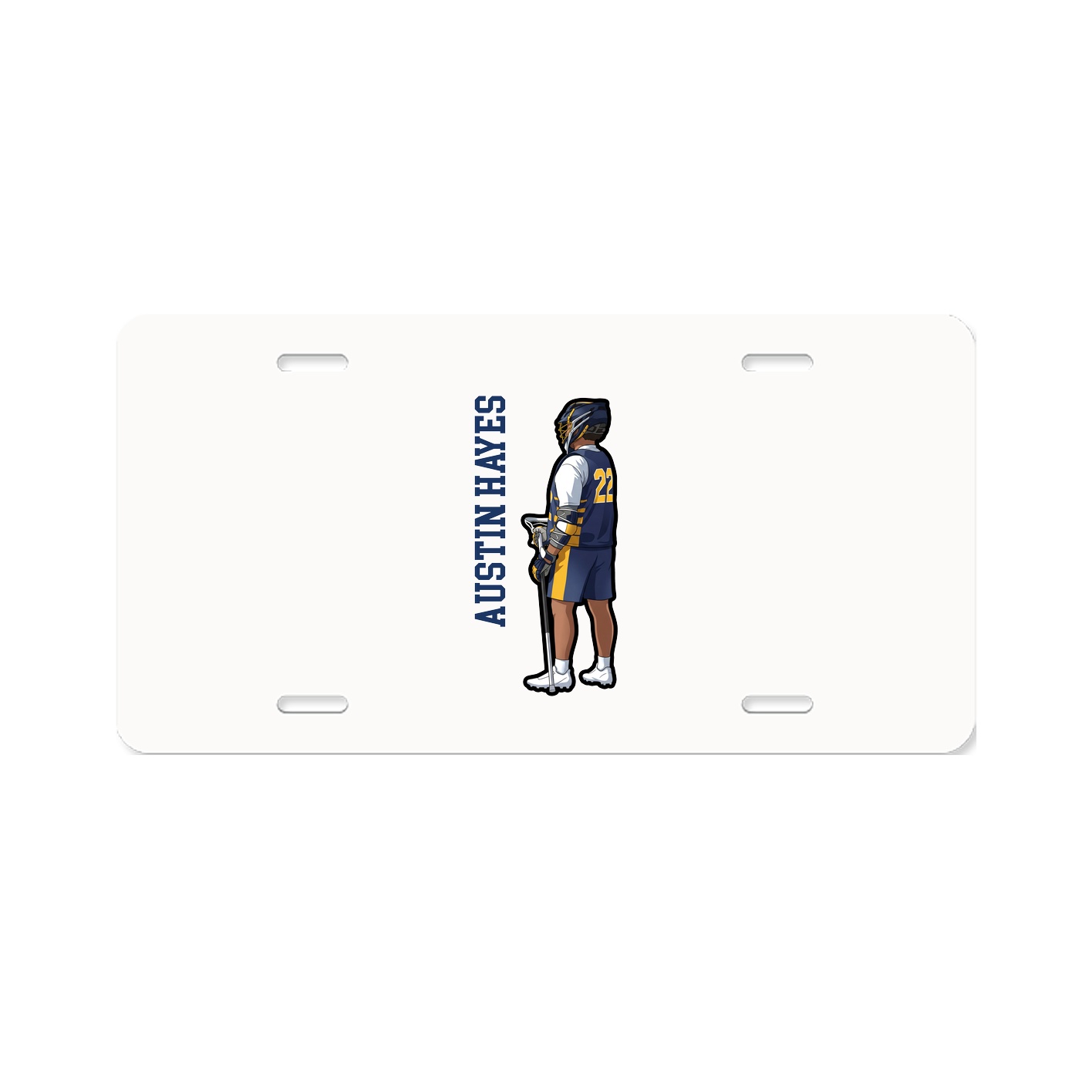 License Plate — Name Vertical in Classic