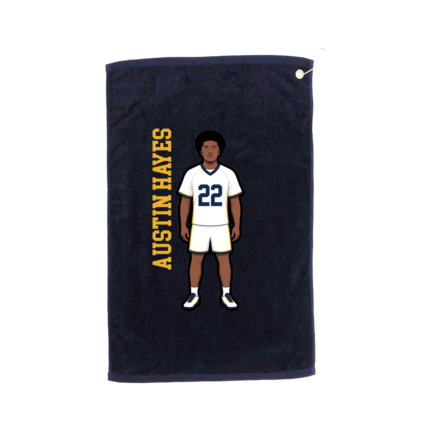 Golf Towel — Name Vertical in Navy