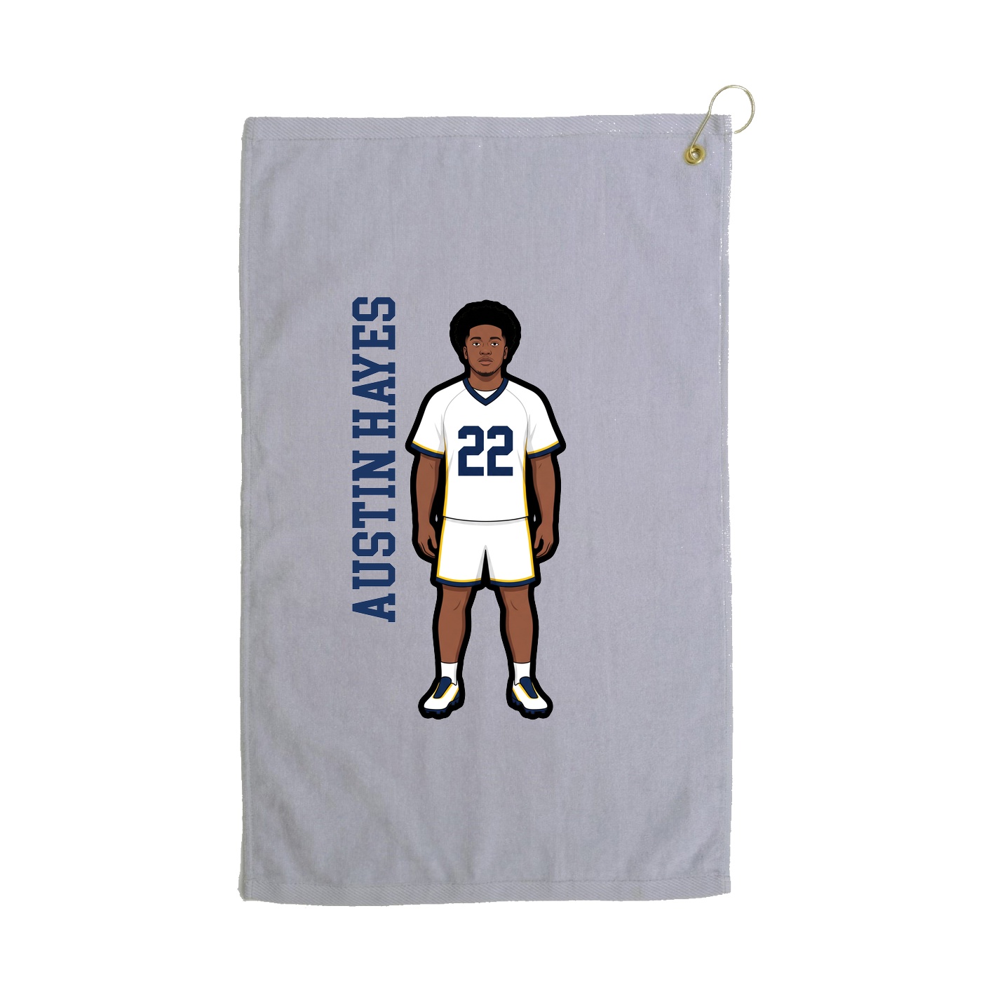 Golf Towel — Name Vertical in Grey