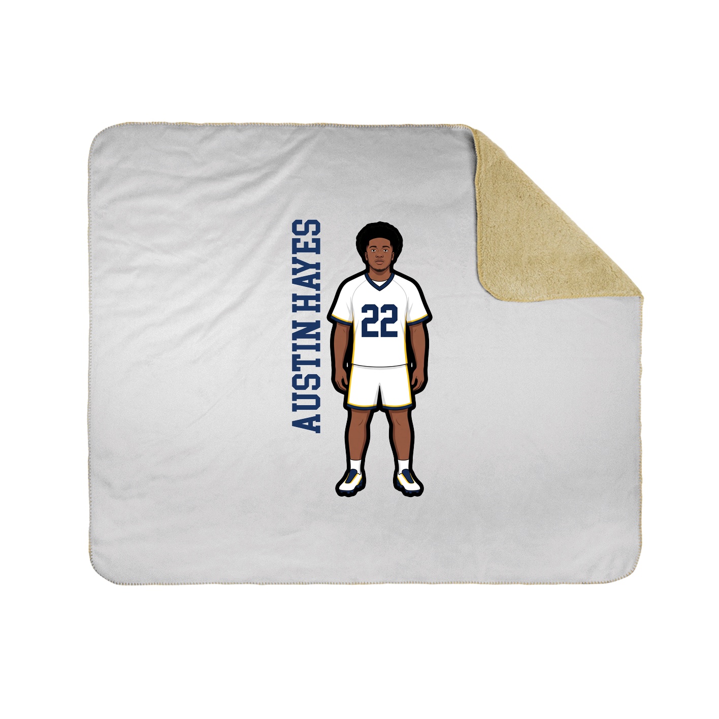 Throw Blanket — Name Vertical in White