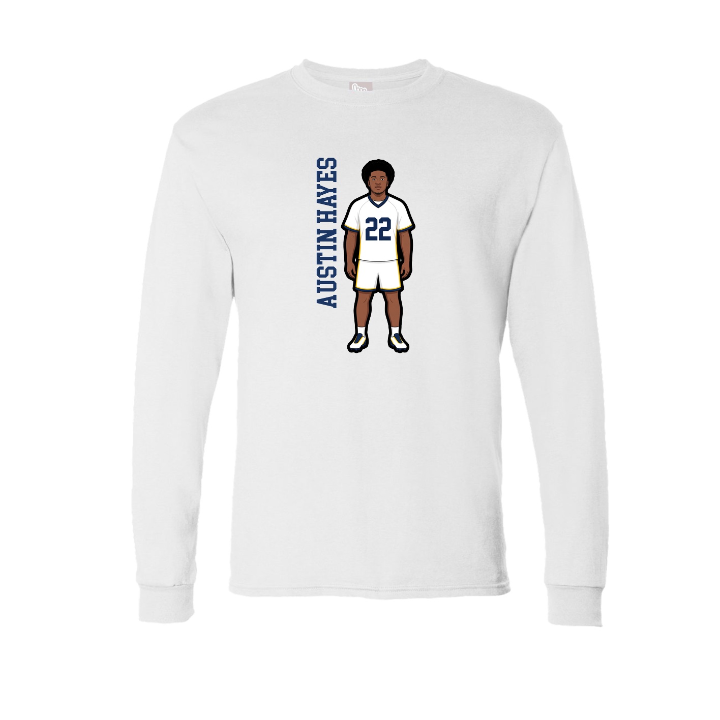 Long Sleeve Tee — Name Vertical in White