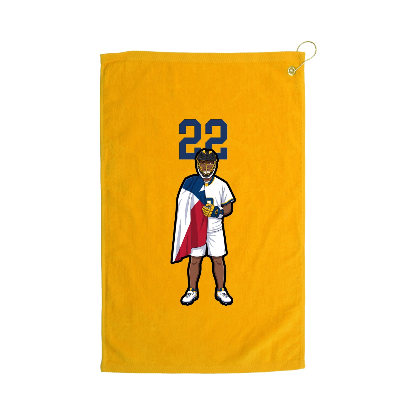 Golf Towel — Number Top in Gold