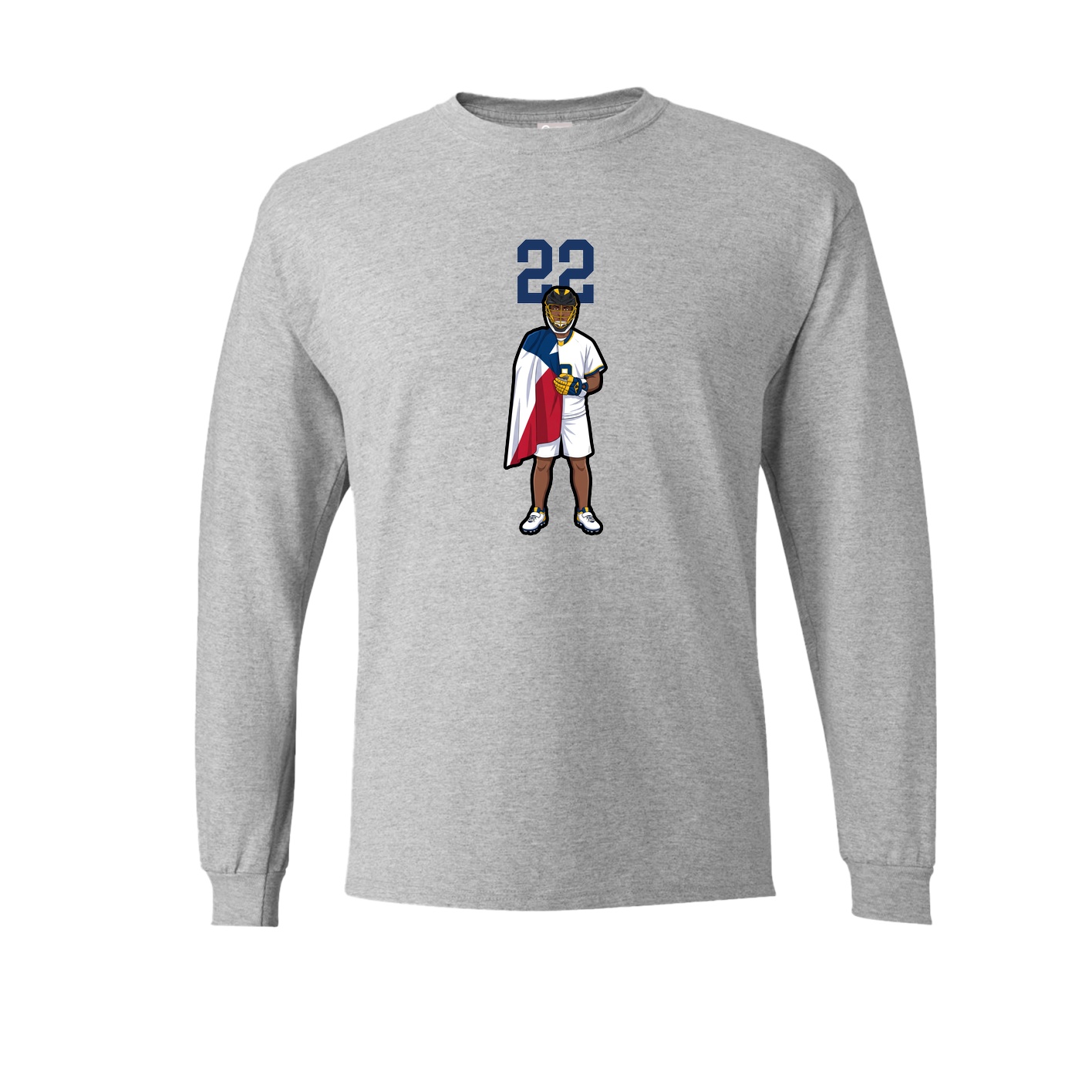 Long Sleeve Tee — Number Top in Grey