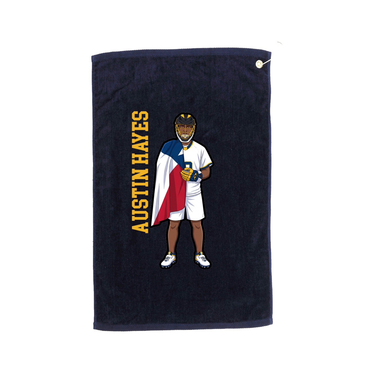 Golf Towel — Name Vertical in Navy
