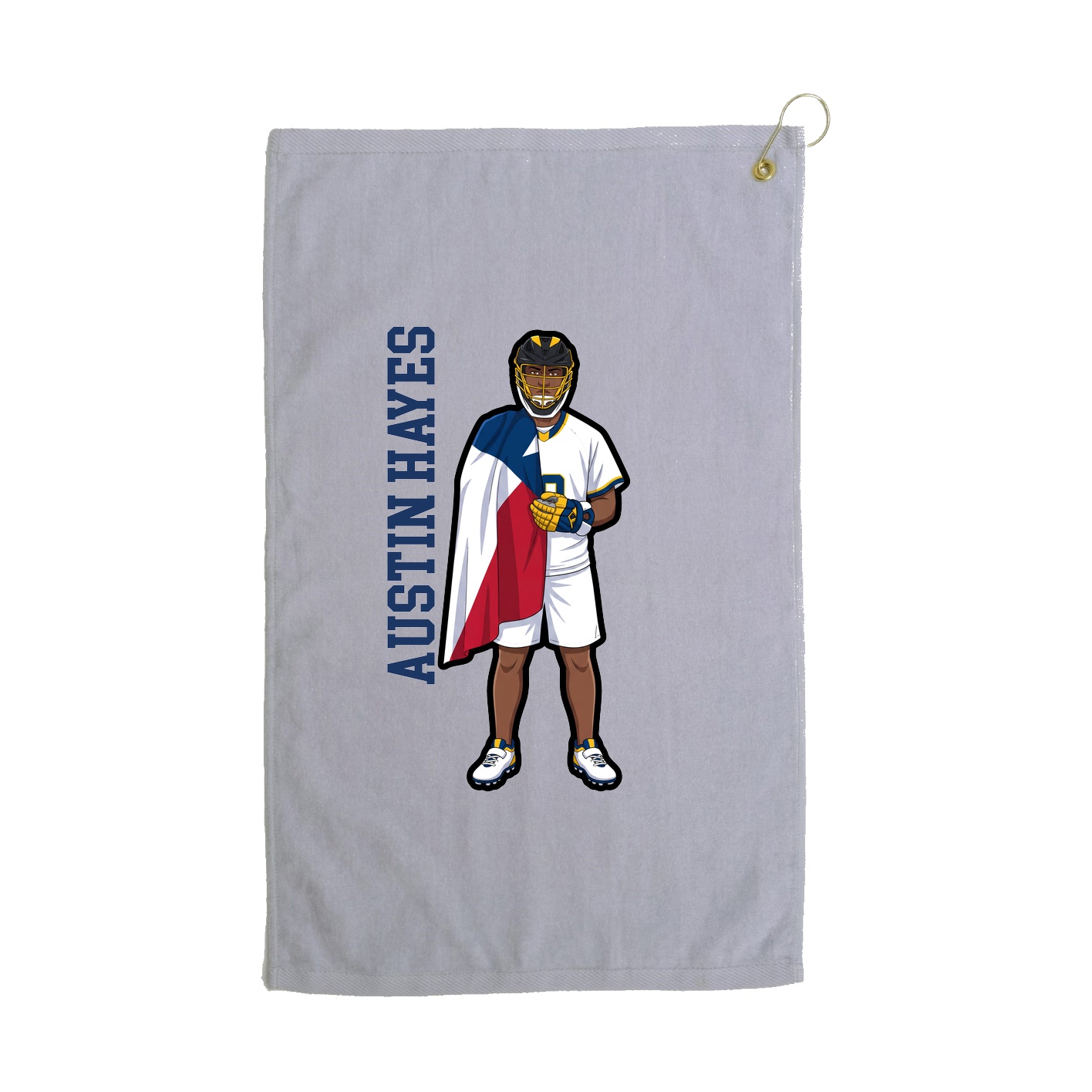 Golf Towel — Name Vertical in Grey