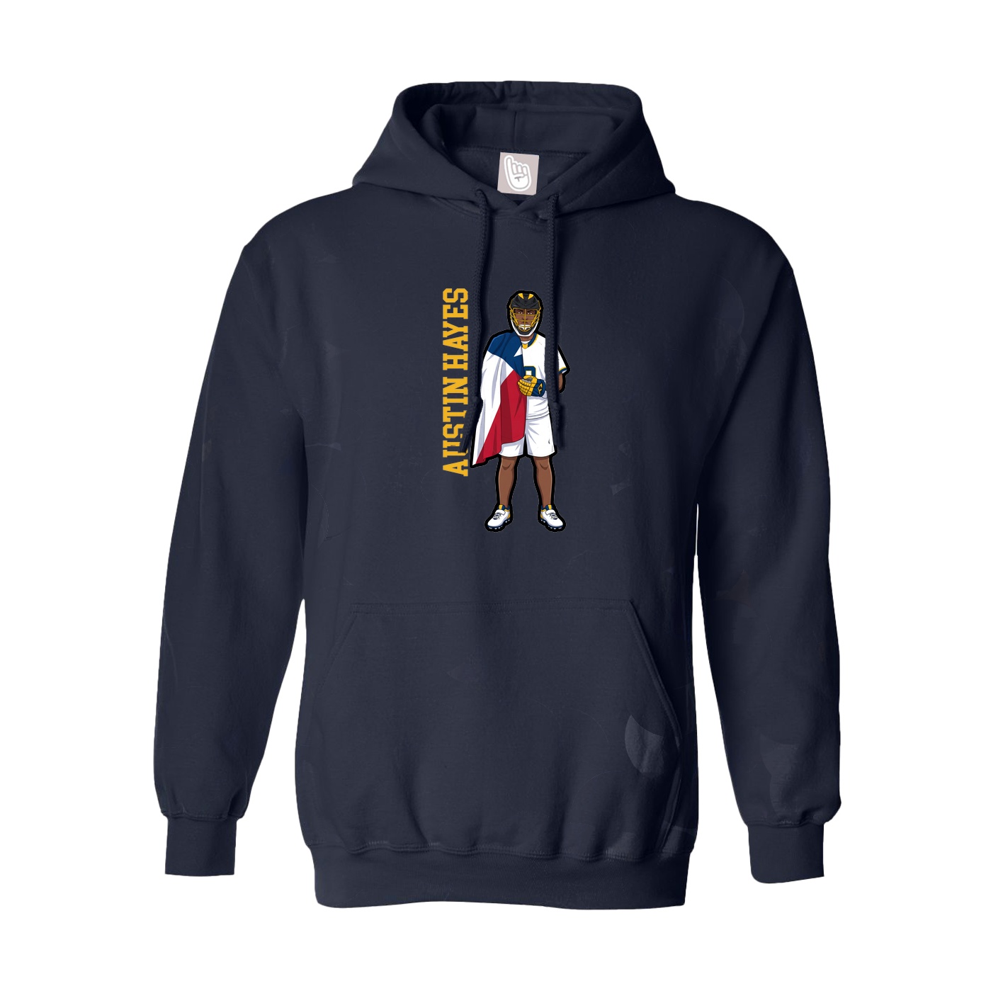 Youth Hoodie — Name Vertical in Navy