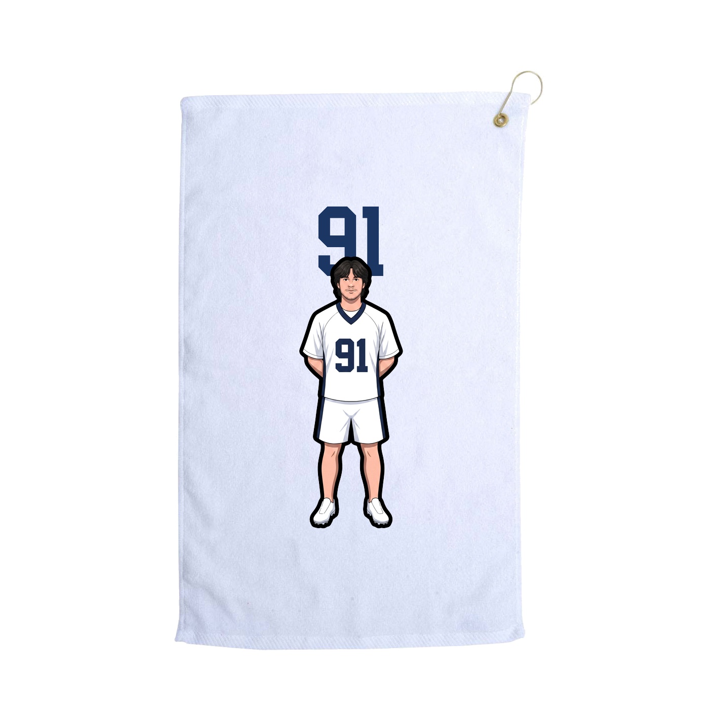 Golf Towel — Number Top in White