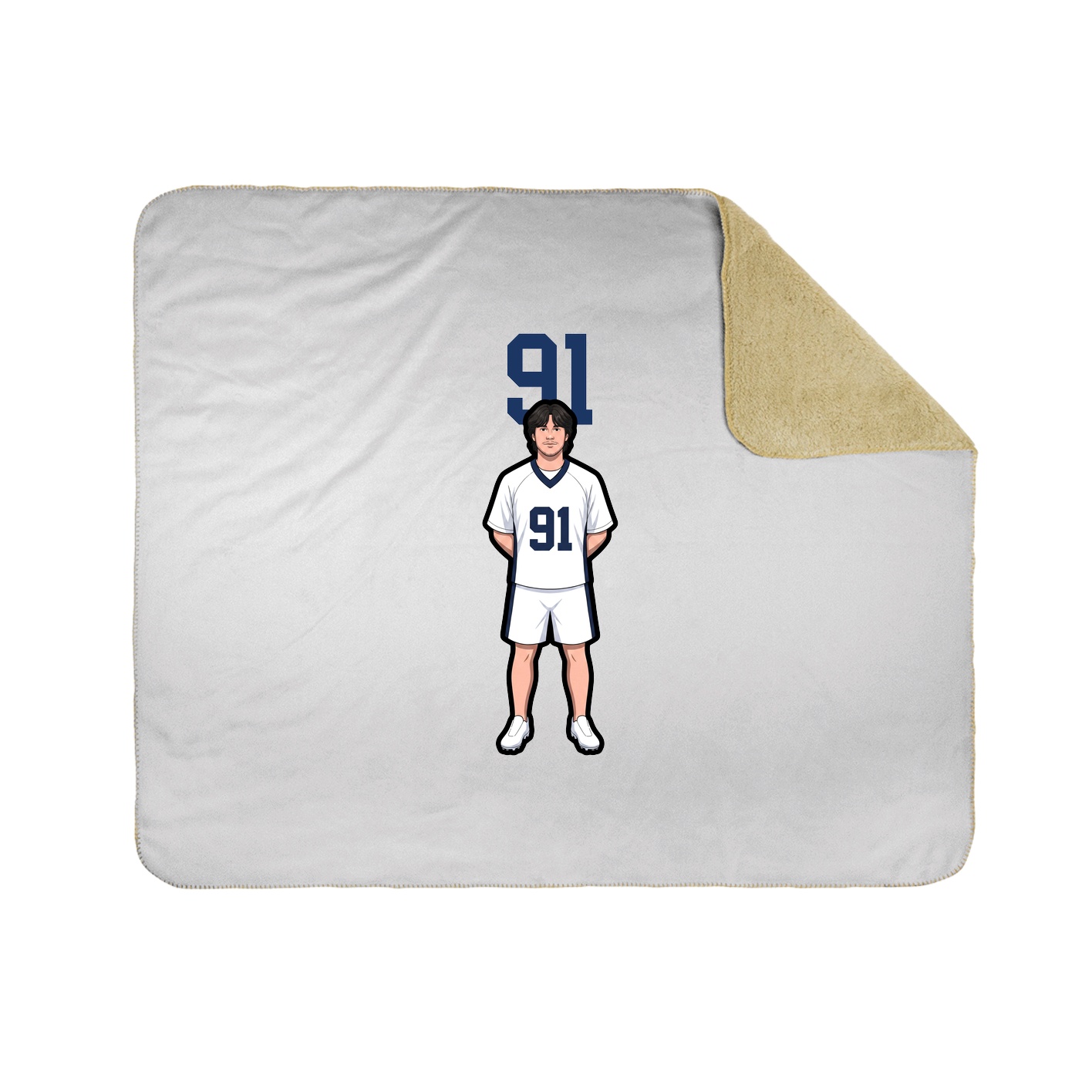 Throw Blanket — Number Top in White
