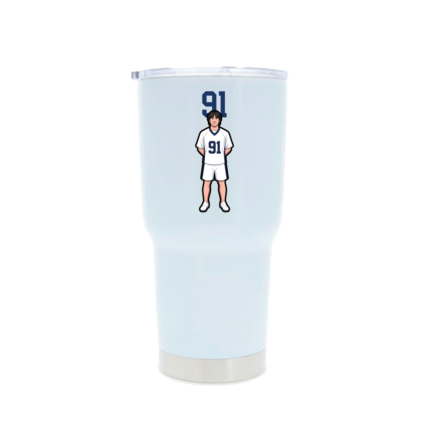 30oz Stainless Steel Tumbler — Number Top in White