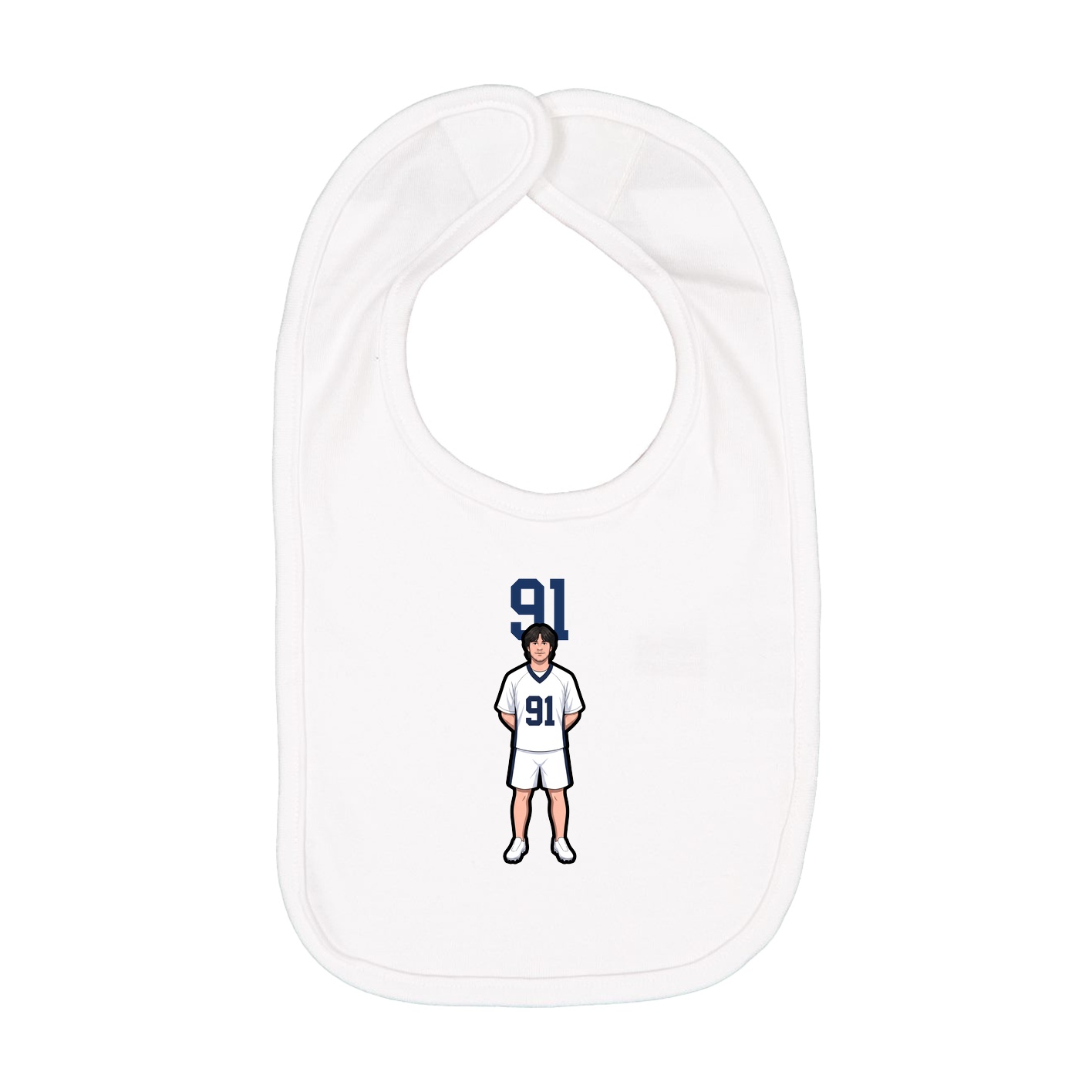 Infant Bib — Number Top in White