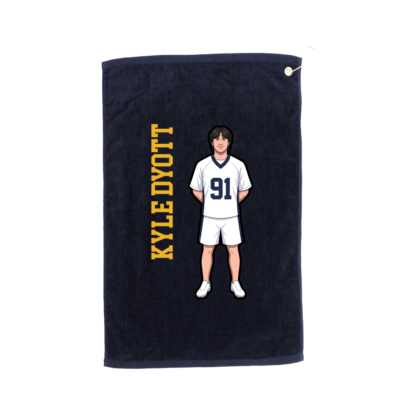 Golf Towel — Name Vertical in Navy