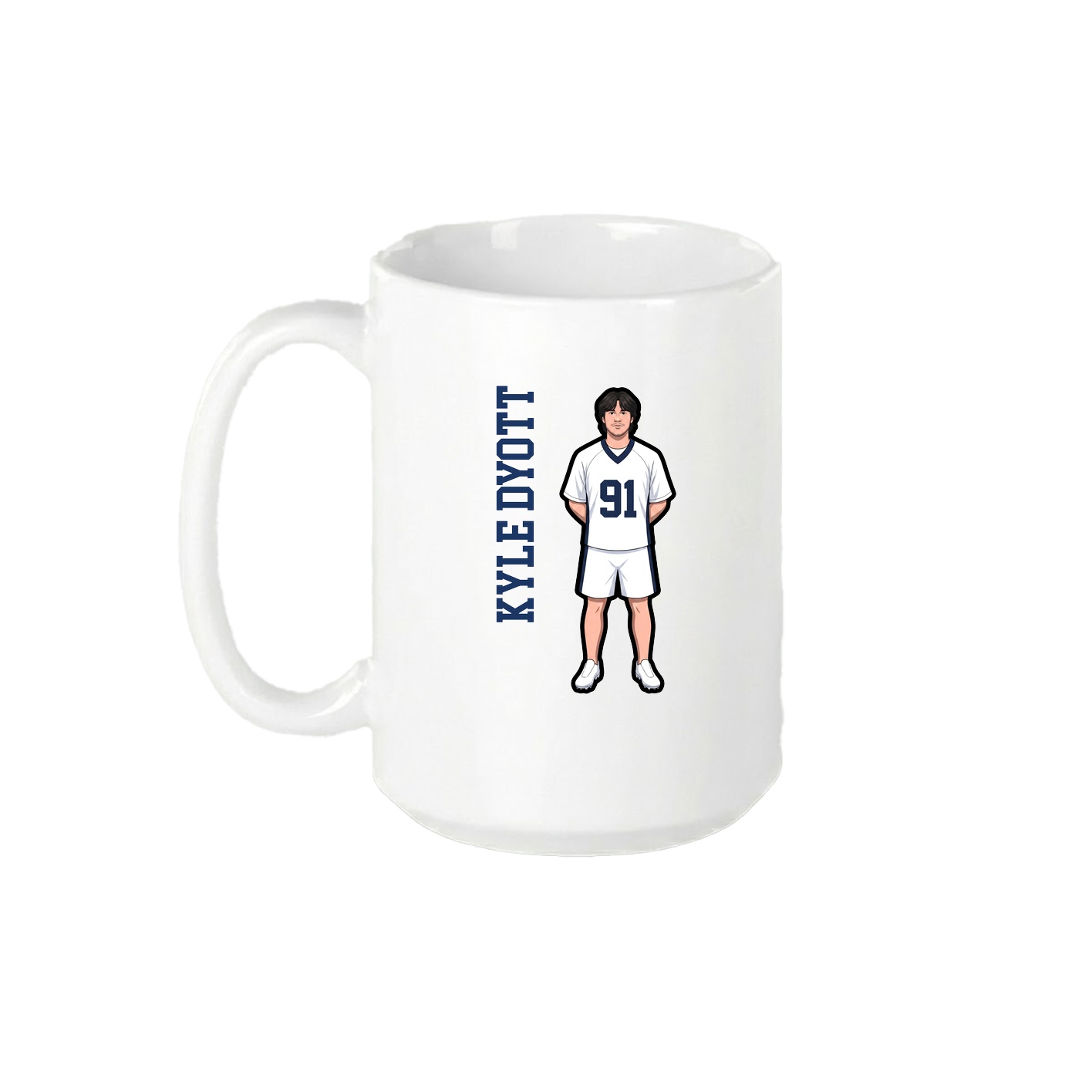 15oz Coffee Mug — Name Vertical in White