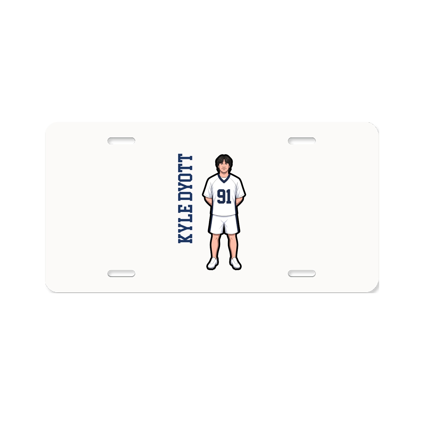 License Plate — Name Vertical in Classic