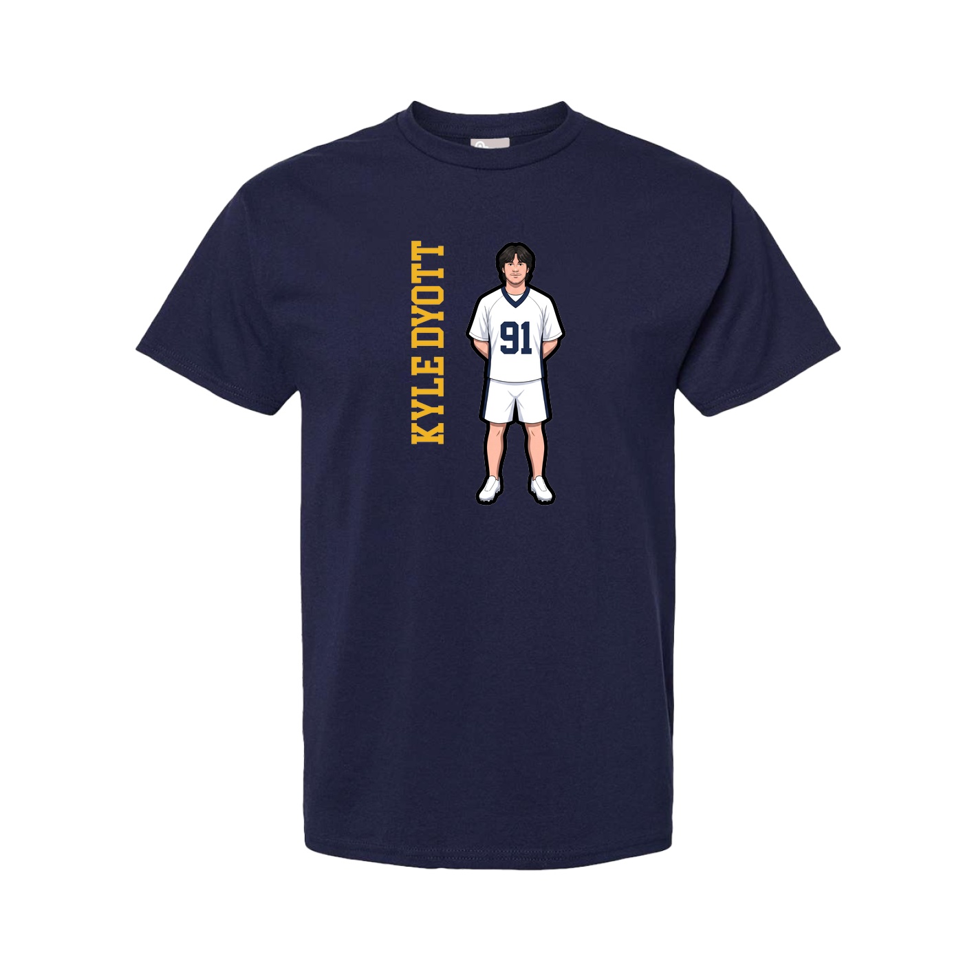 Youth Tee — Name Vertical in Navy