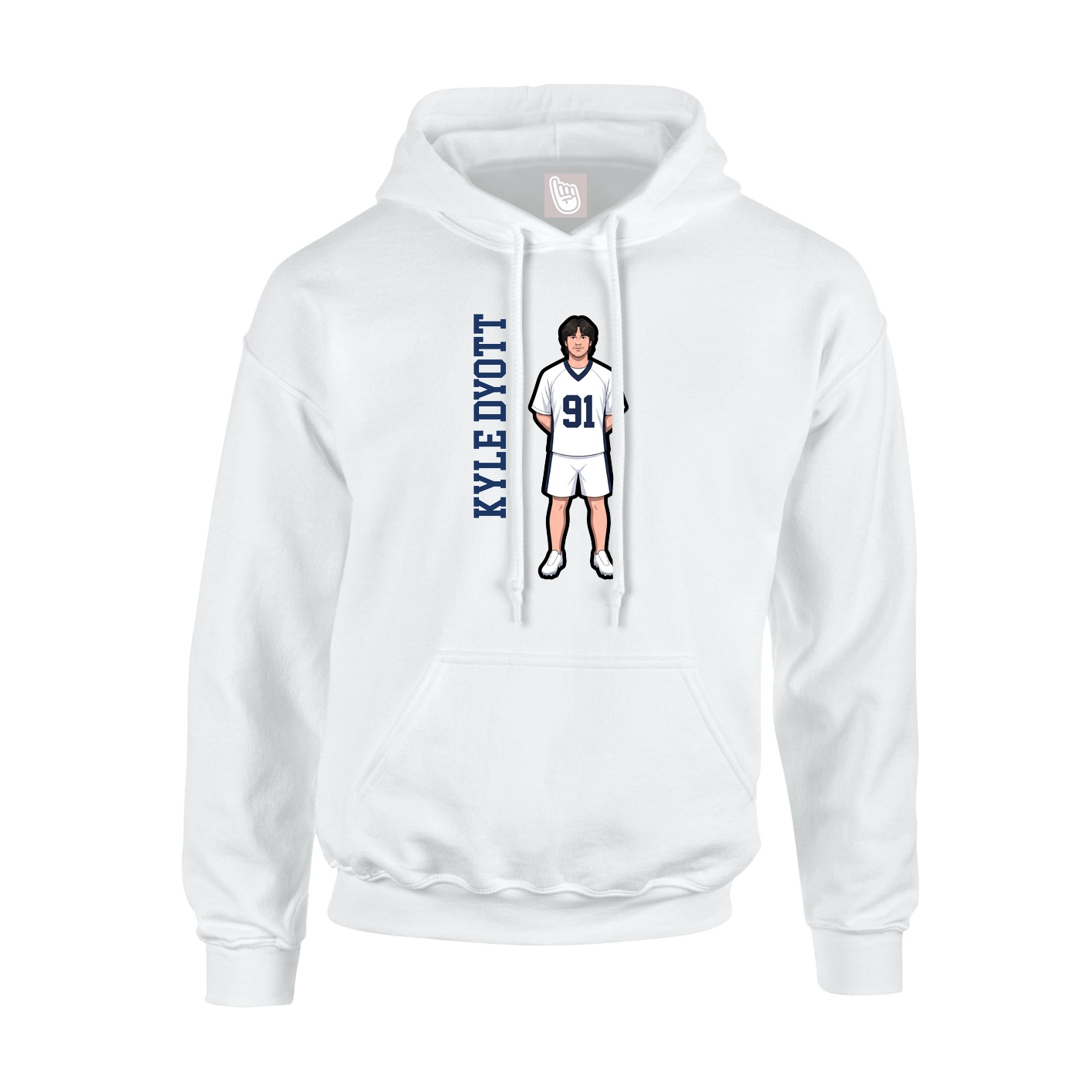 Youth Hoodie — Name Vertical in White