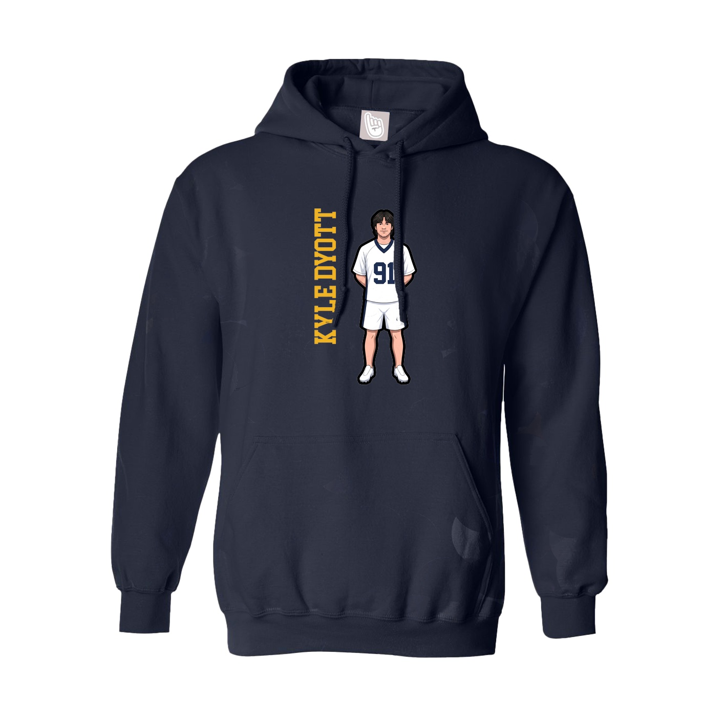 Youth Hoodie — Name Vertical in Navy