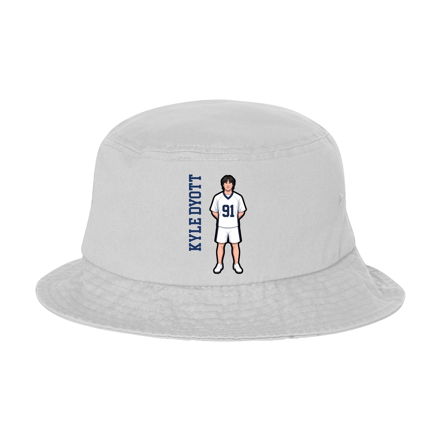 Bucket Cap — Name Vertical in White