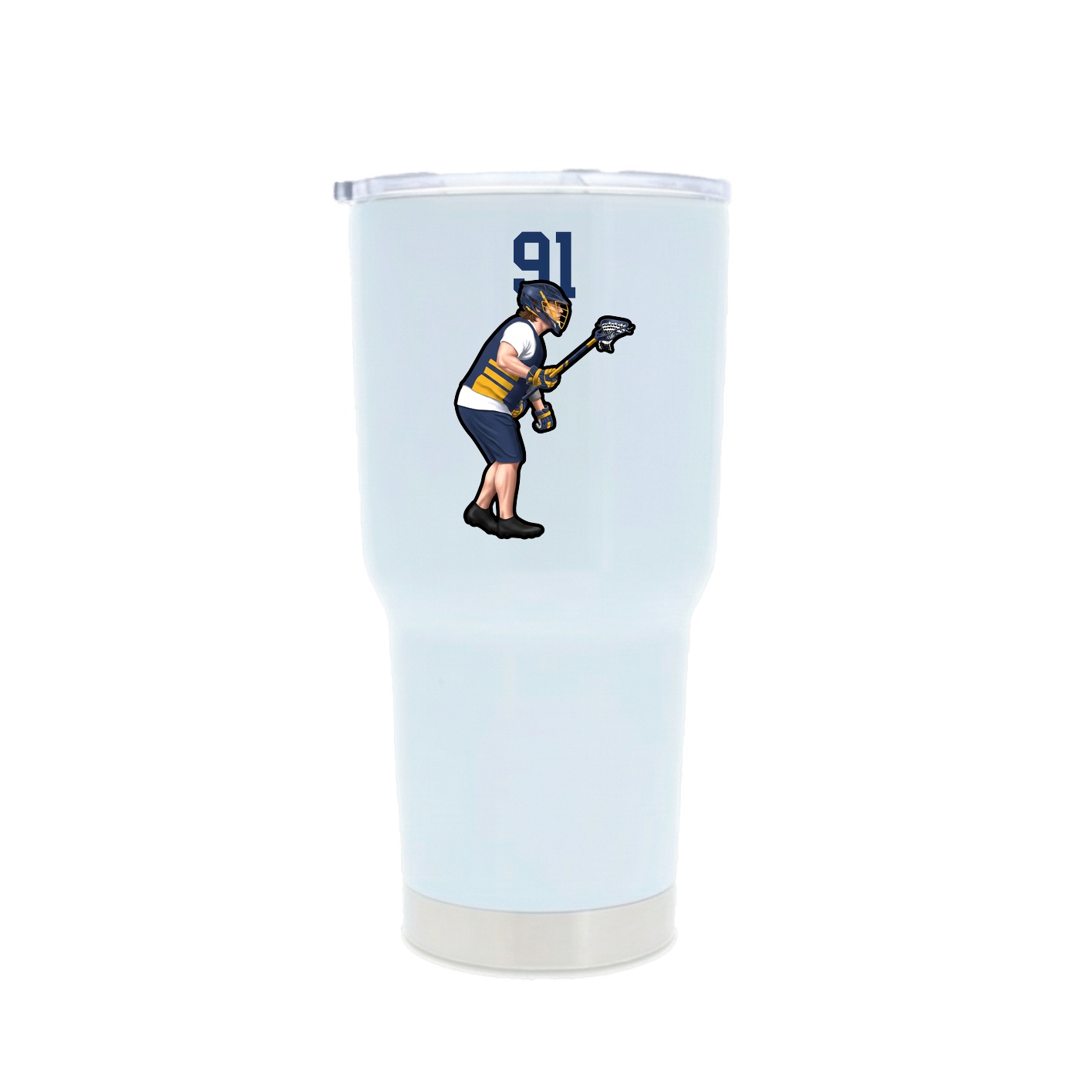 30oz Stainless Steel Tumbler — Number Top in White