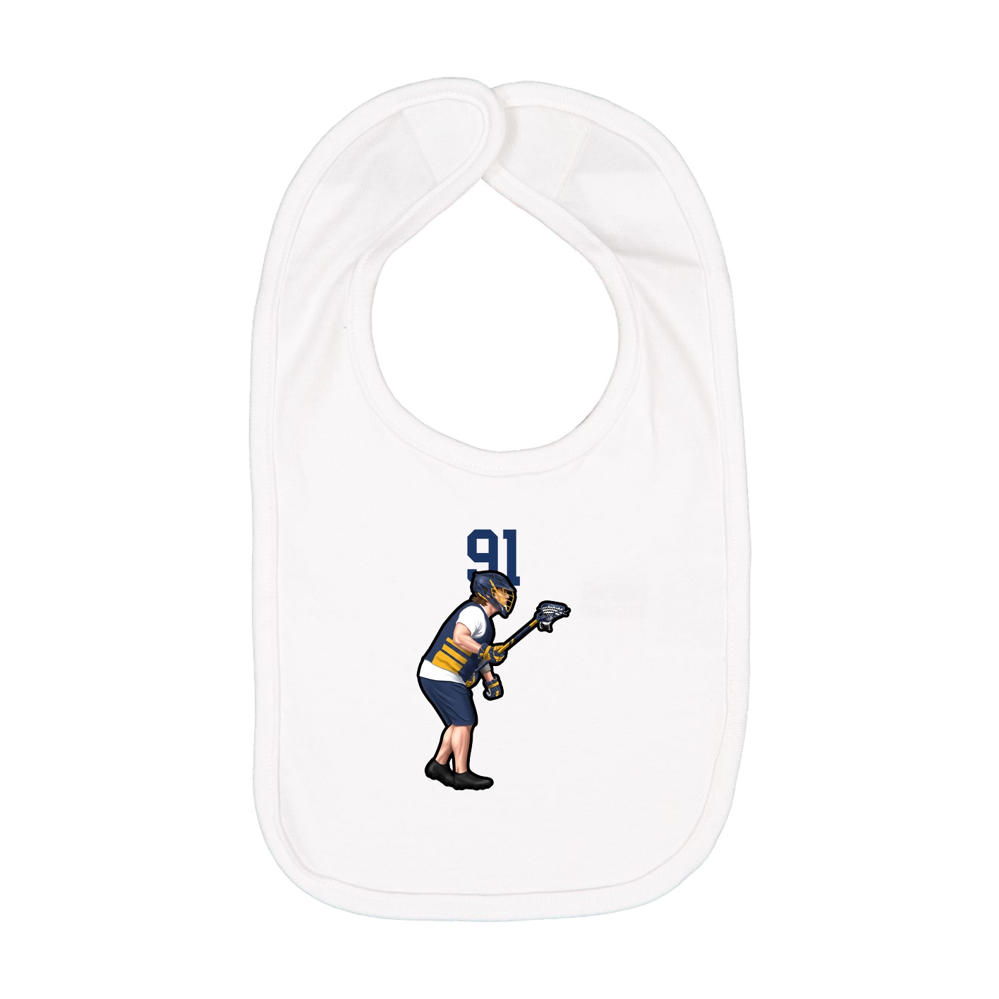 Infant Bib — Number Top in White