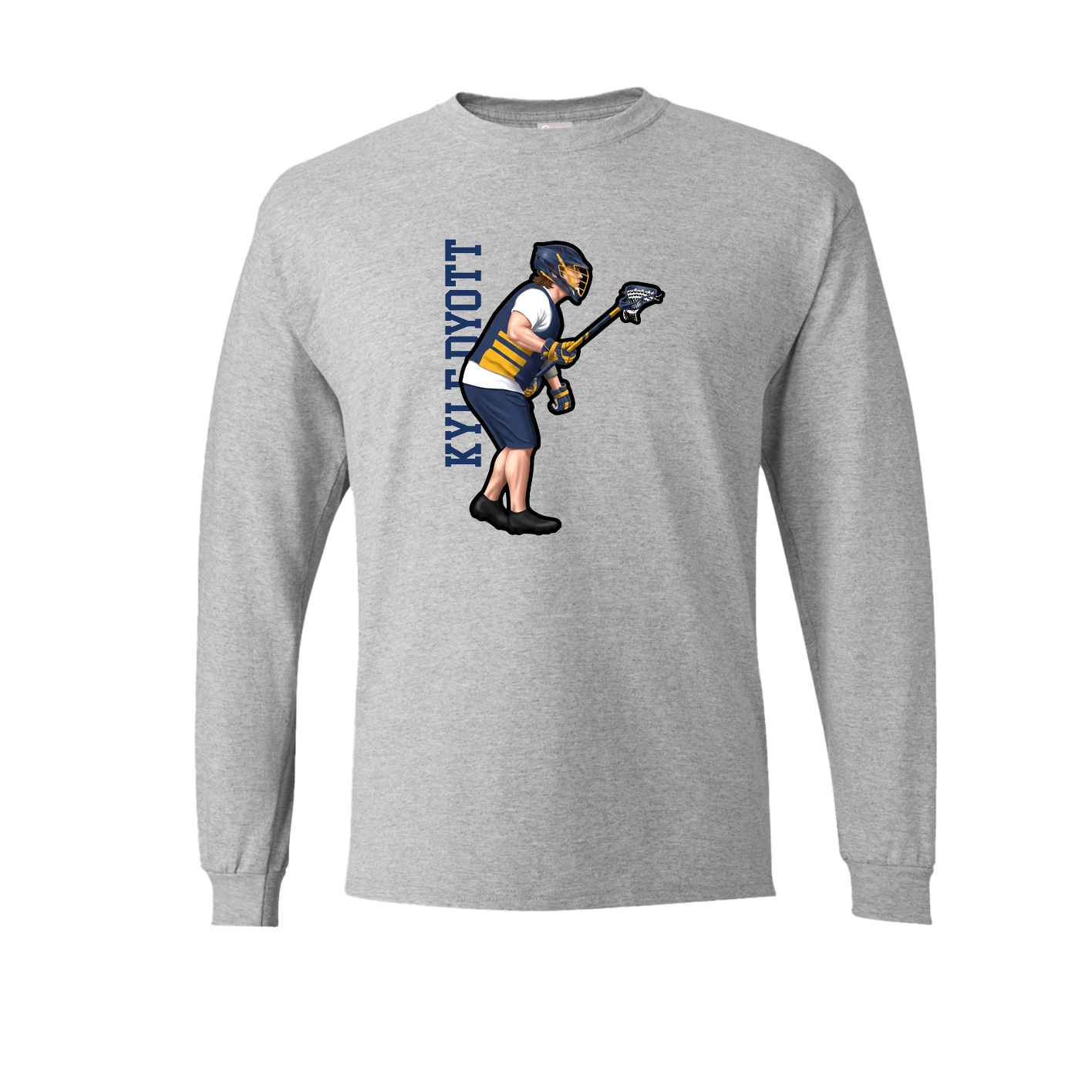 Long Sleeve Tee — Name Vertical in Grey