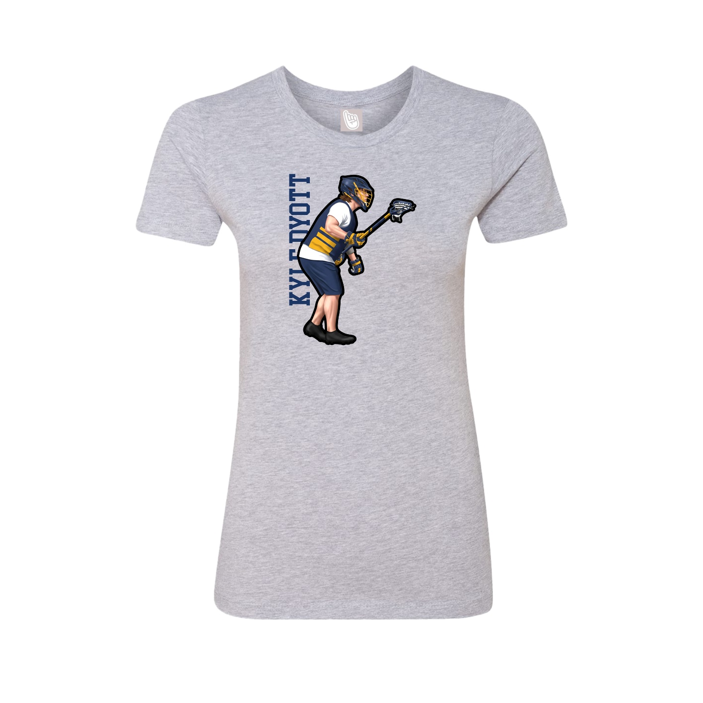 Fitted Women's Tee — Name Vertical in Grey