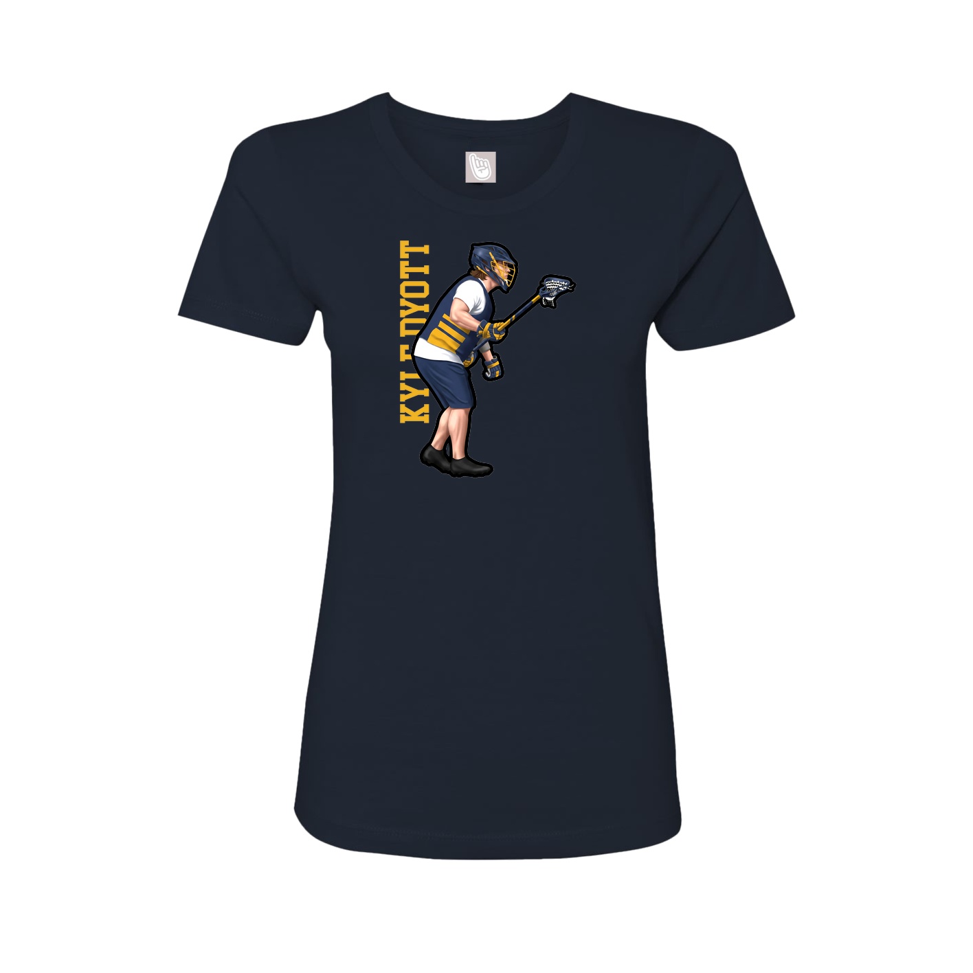 Womens Tee — Name Vertical in Navy