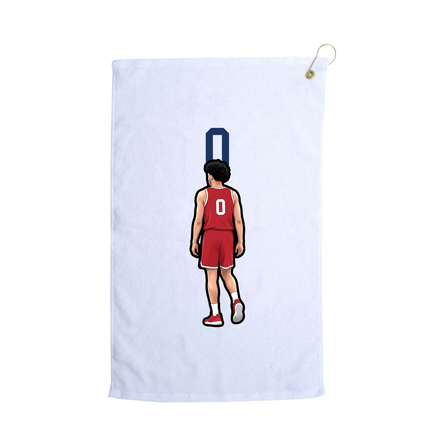 Golf Towel — Number Top in White