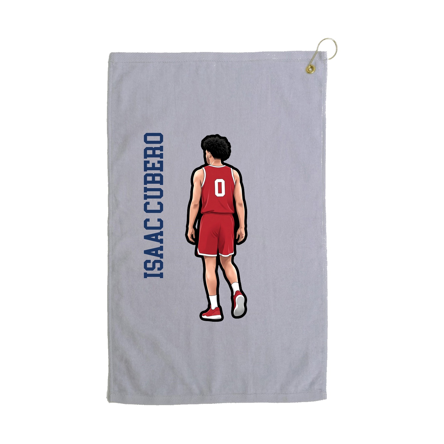 Golf Towel — Name Vertical in Grey