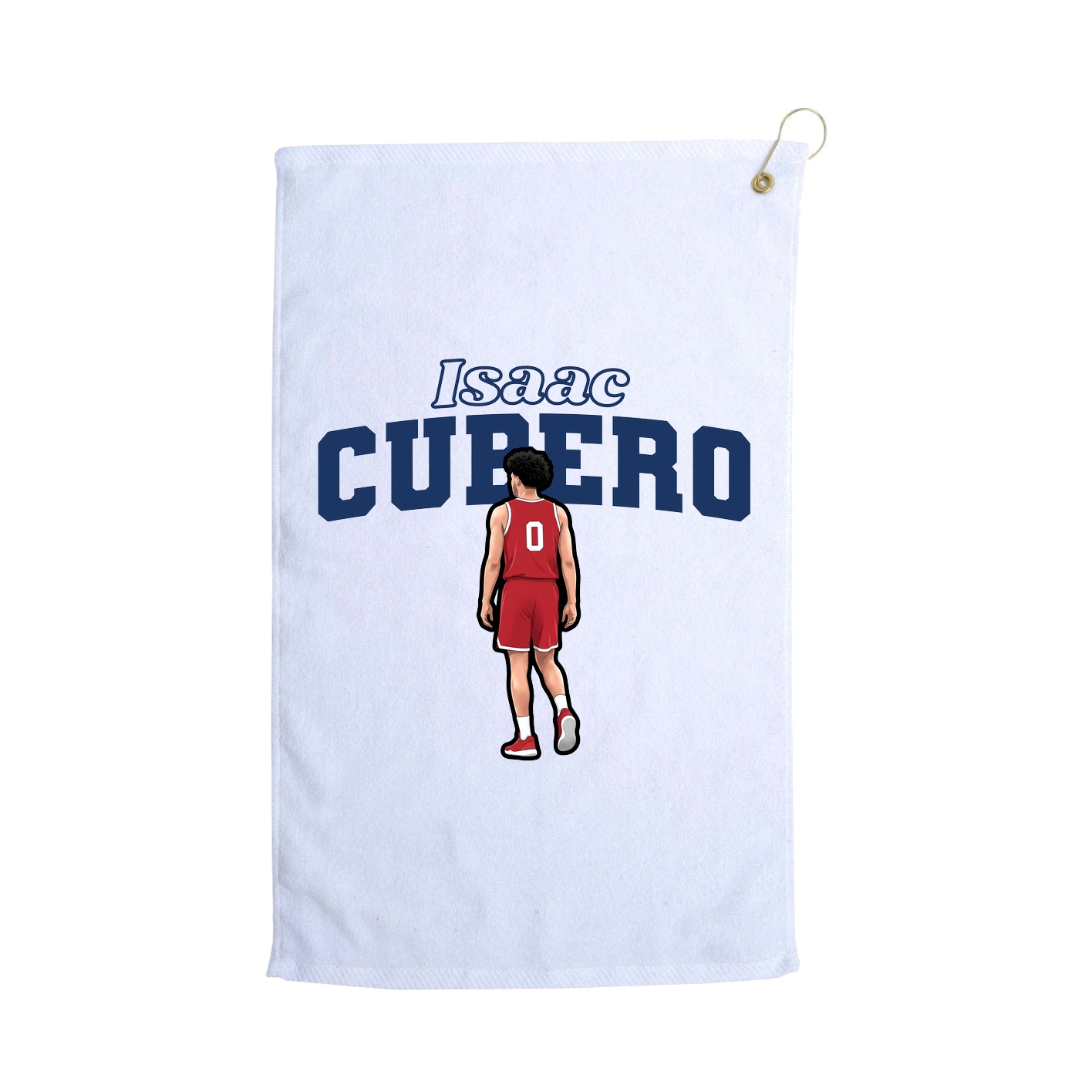 Golf Towel — Name Arch in White