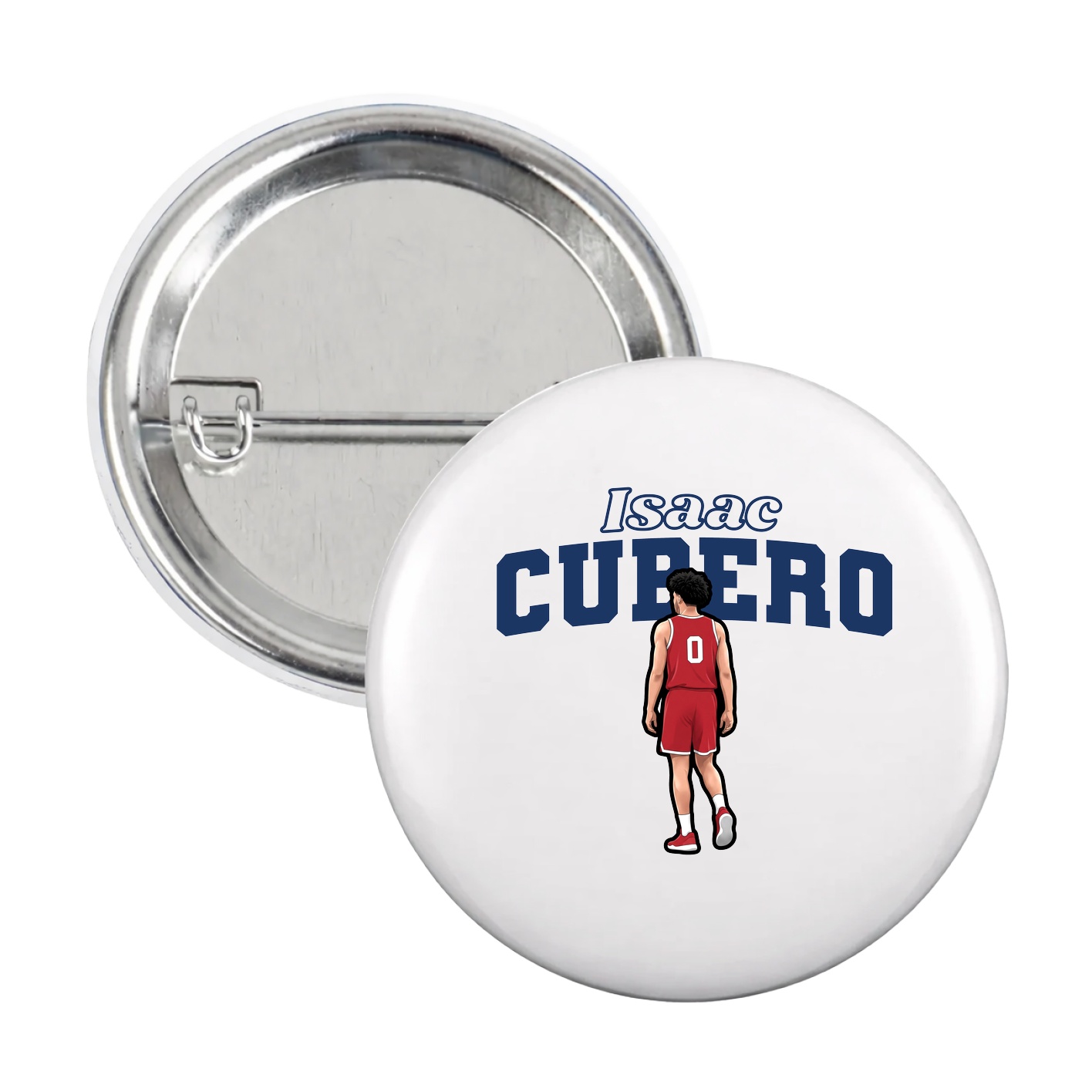 Game Day Button — Name Arch in White